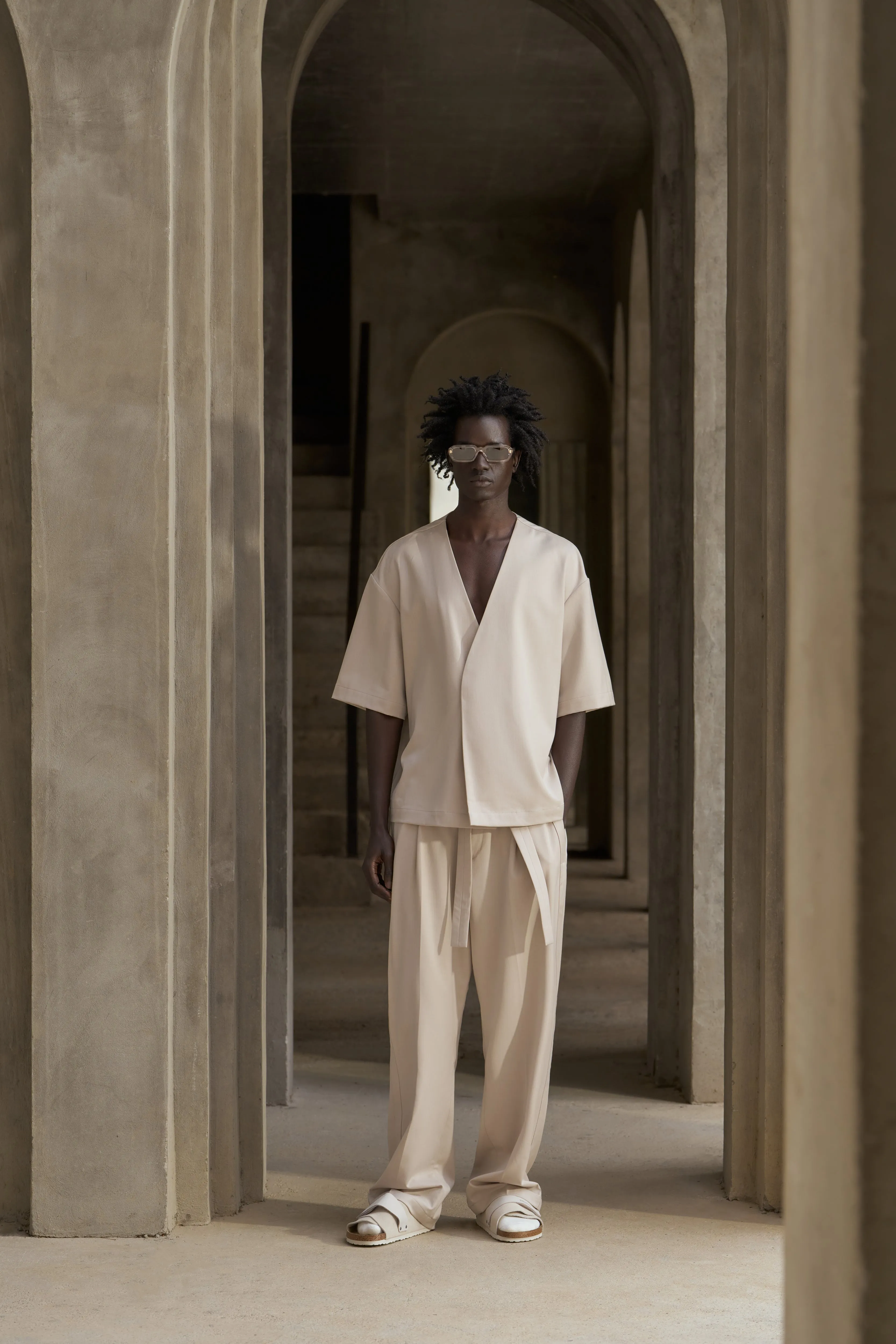 SMART WOVEN SHIRT - STONE sold by The Couture Club product image thumbnail 3