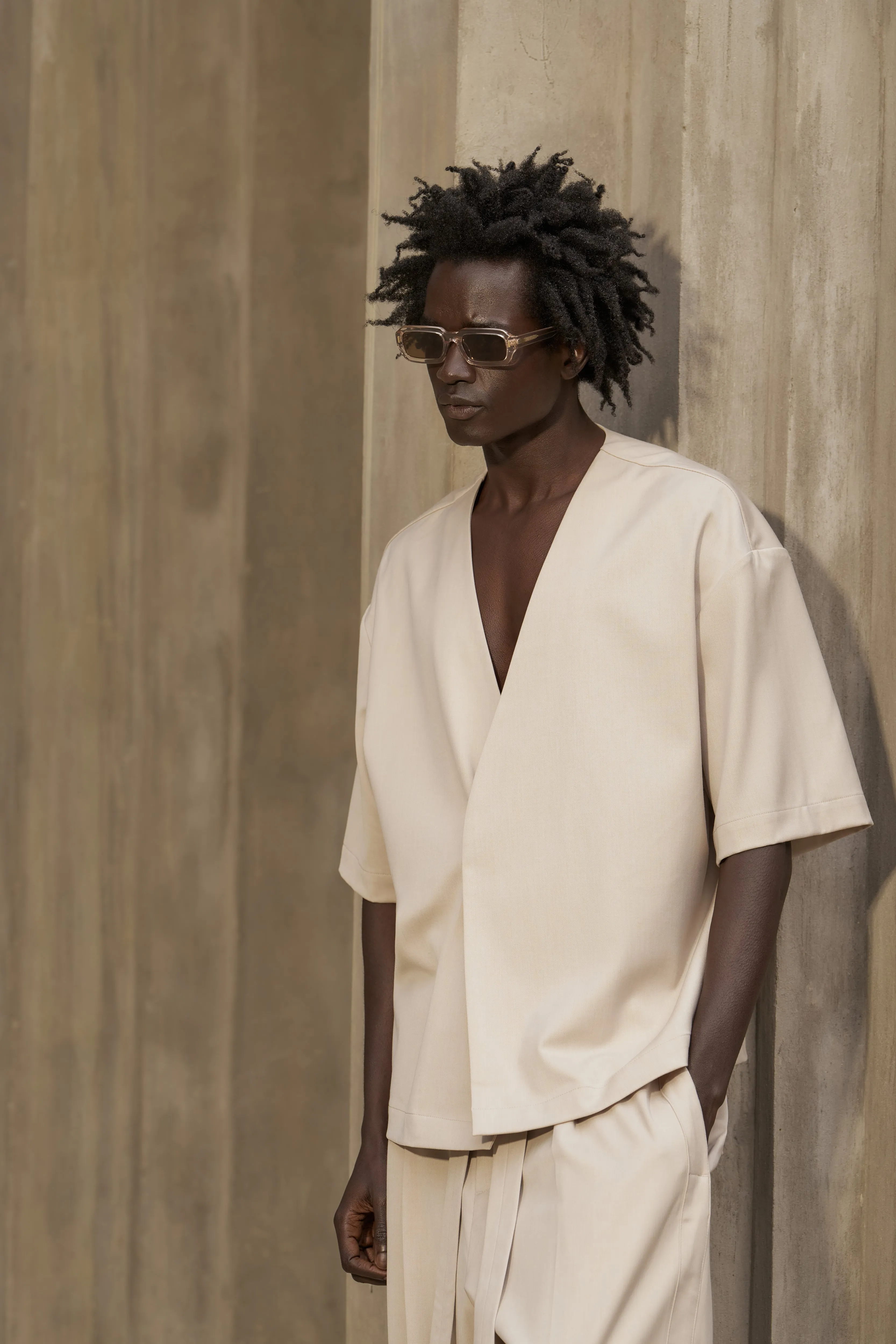 SMART WOVEN SHIRT - STONE sold by The Couture Club product image thumbnail 2