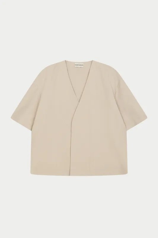 SMART WOVEN SHIRT - STONE sold by The Couture Club