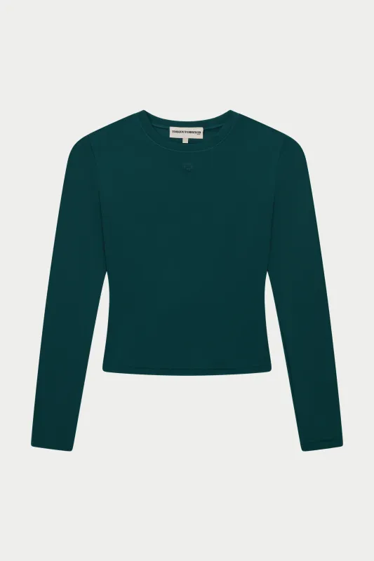 SCULPTING STRETCH LONG SLEEVE TOP - FOREST GREEN sold by The Couture Club