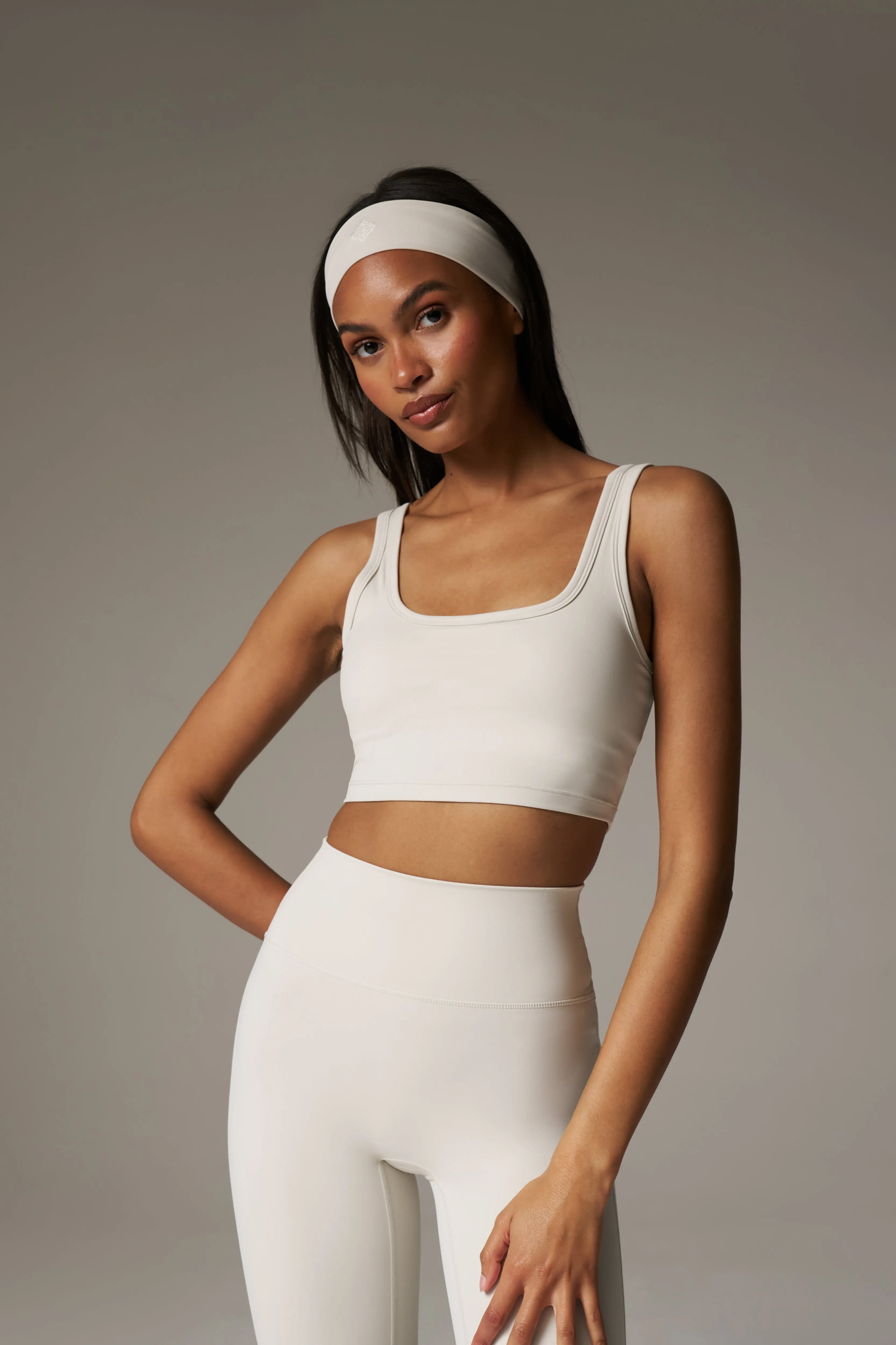 SCULPTING STRETCH EMBLEM SPORTS BRA - BONE sold by The Couture Club product image thumbnail 3