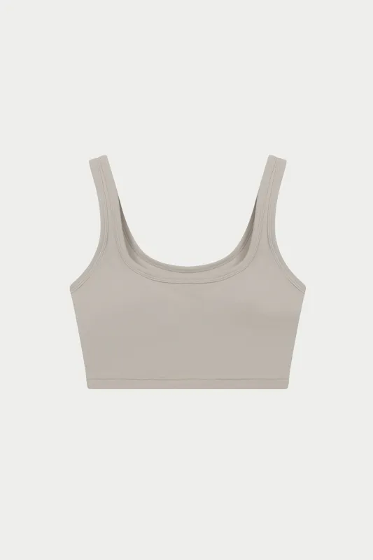 SCULPTING STRETCH EMBLEM SPORTS BRA - BONE sold by The Couture Club