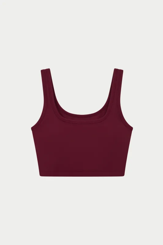 SCULPTING STRETCH EMBLEM SPORTS BRA - BURGUNDY sold by The Couture Club