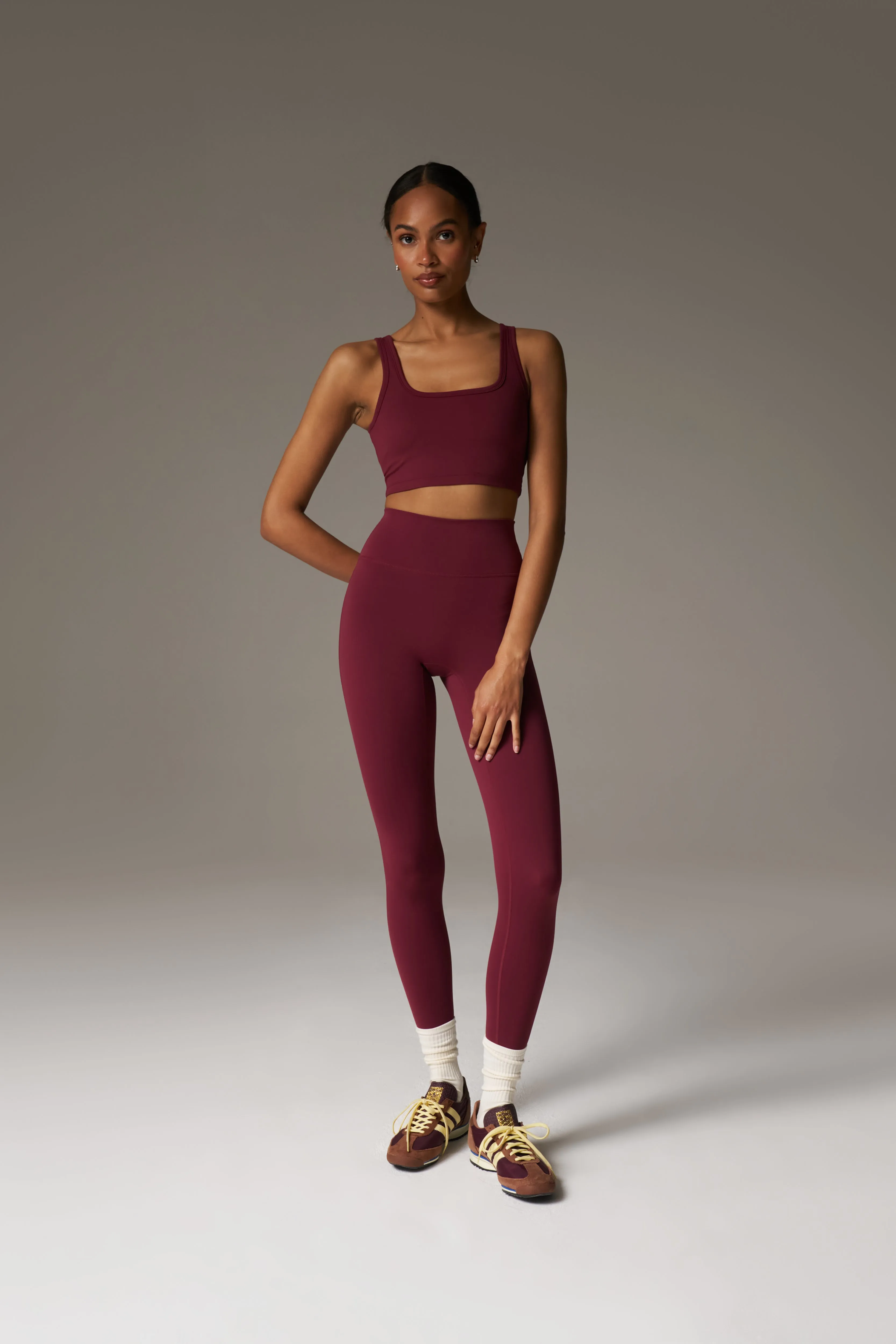 SCULPTING STRETCH EMBLEM SPORTS BRA - BURGUNDY sold by The Couture Club product image thumbnail 2