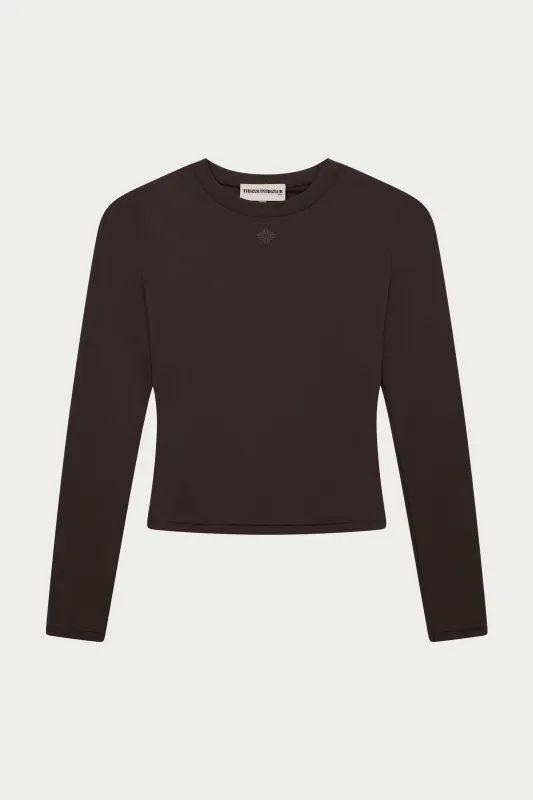 SCULPTING STRETCH LONG SLEEVE TOP - CHOCOLATE sold by The Couture Club
