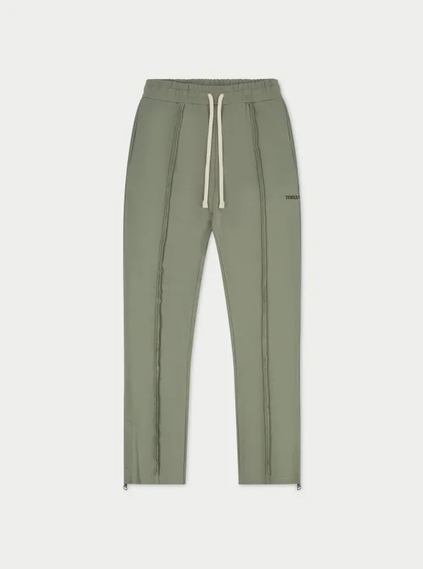 RAW SEAM STRAIGHT LEG JOGGERS - DARK SAGE sold by The Couture Club