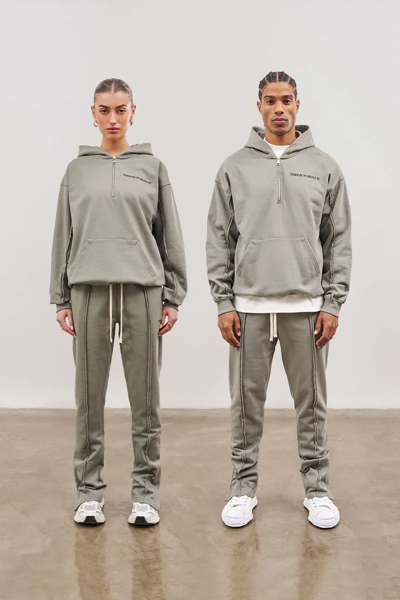 RAW SEAM STRAIGHT LEG JOGGERS - DARK SAGE sold by The Couture Club product image thumbnail 4