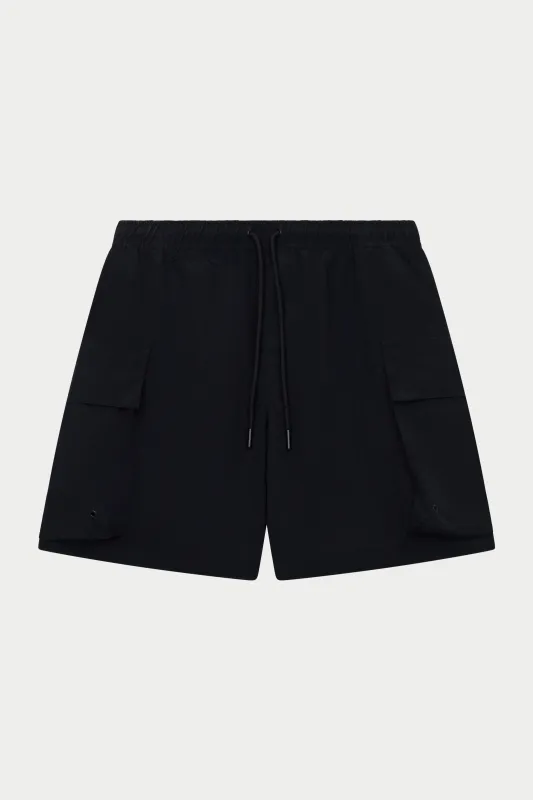 CARGO POCKET SWIM SHORTS - BLACK sold by The Couture Club
