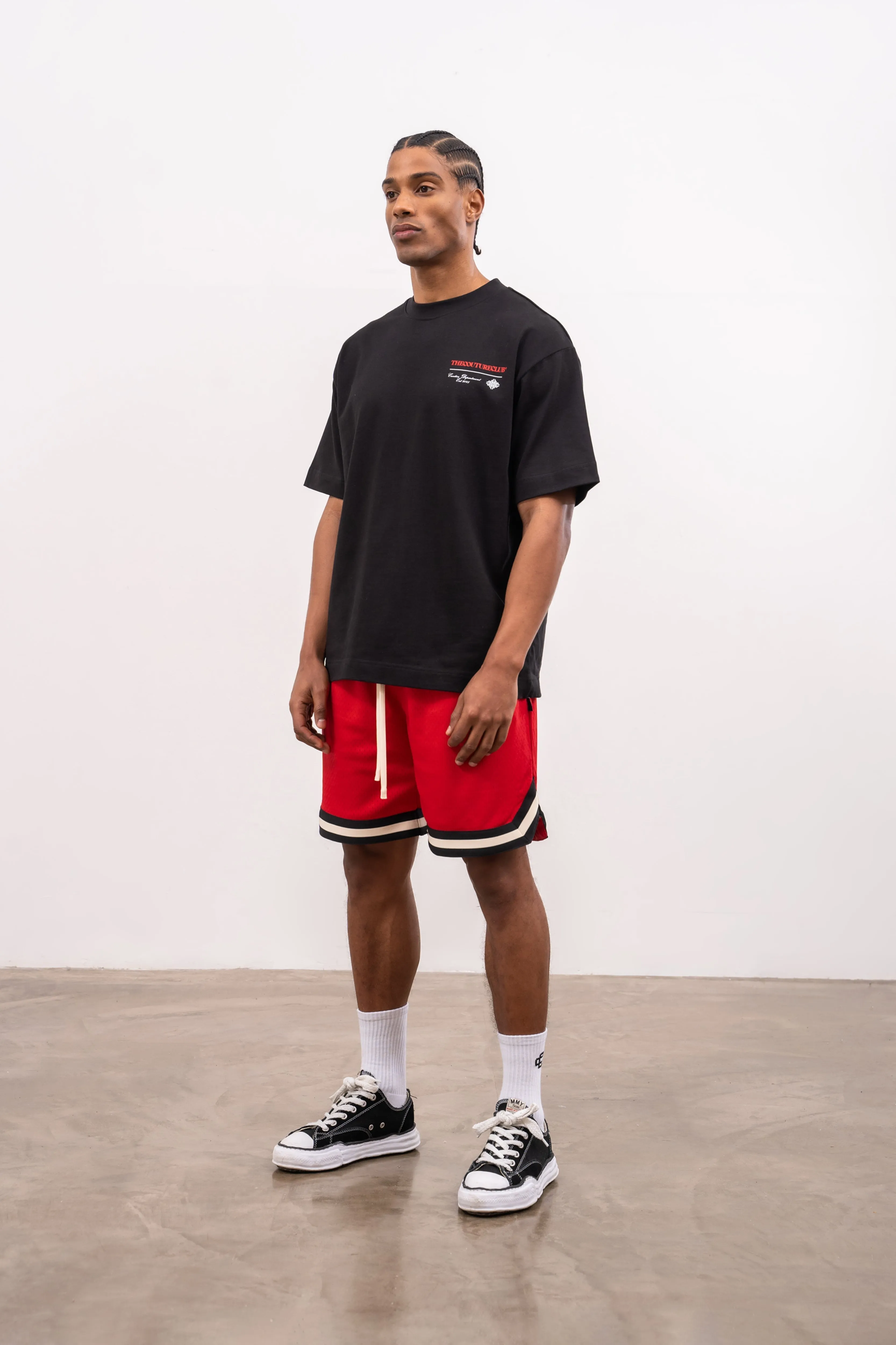 VARSITY MESH SHORT - RED sold by The Couture Club product image thumbnail 2