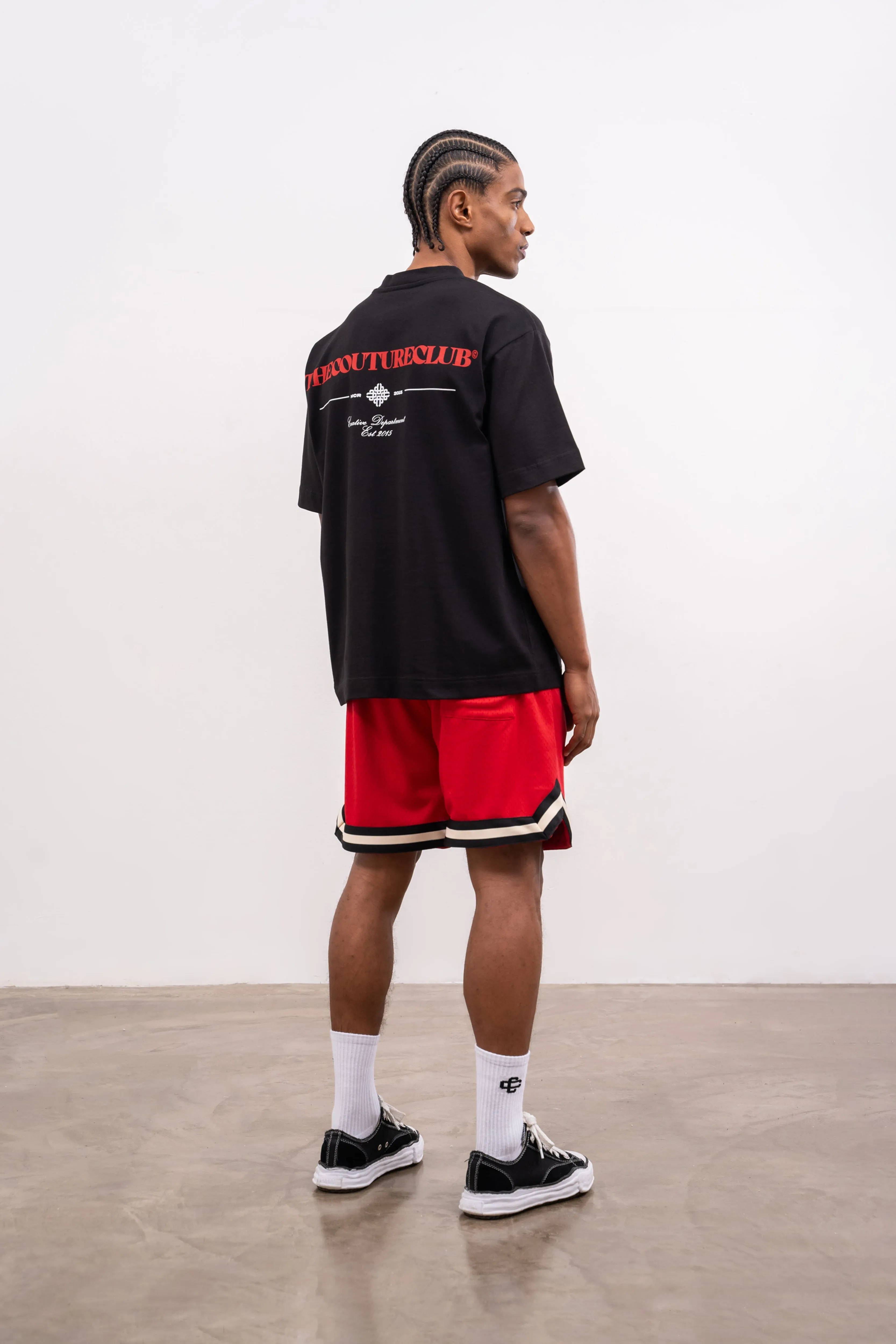 VARSITY MESH SHORT - RED sold by The Couture Club product image thumbnail 3