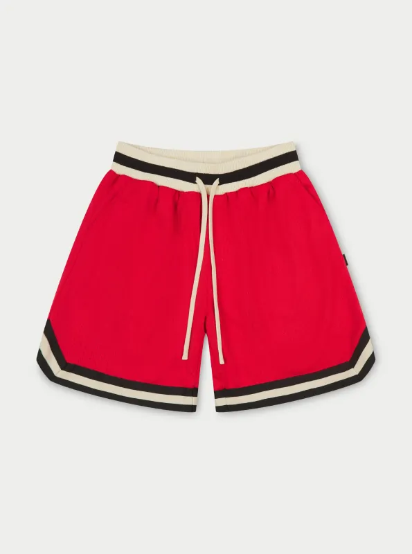 VARSITY MESH SHORT - RED made by The Couture Club