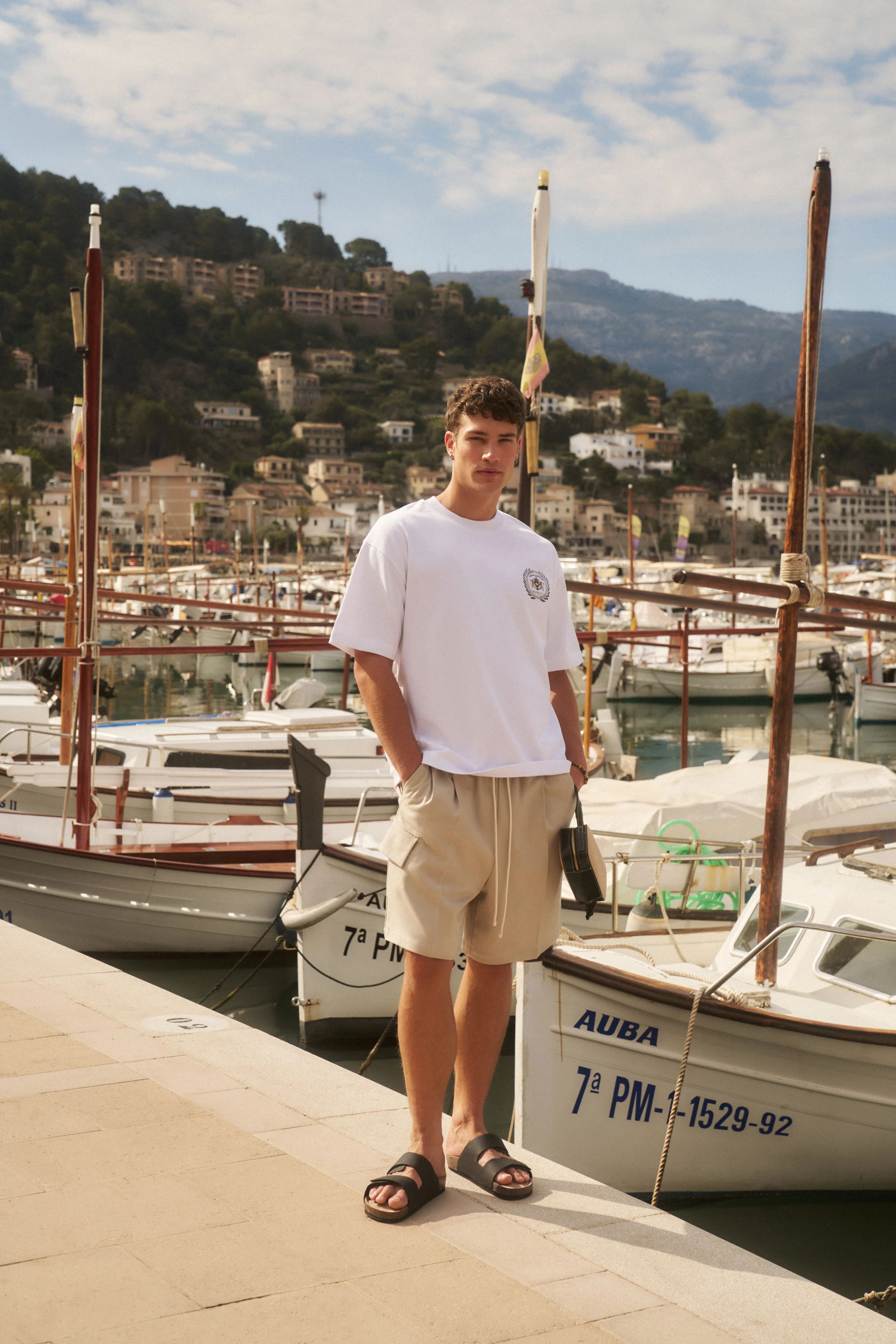 WIDE LEG SIDE POCKET SHORTS - BEIGE sold by The Couture Club product image thumbnail 2