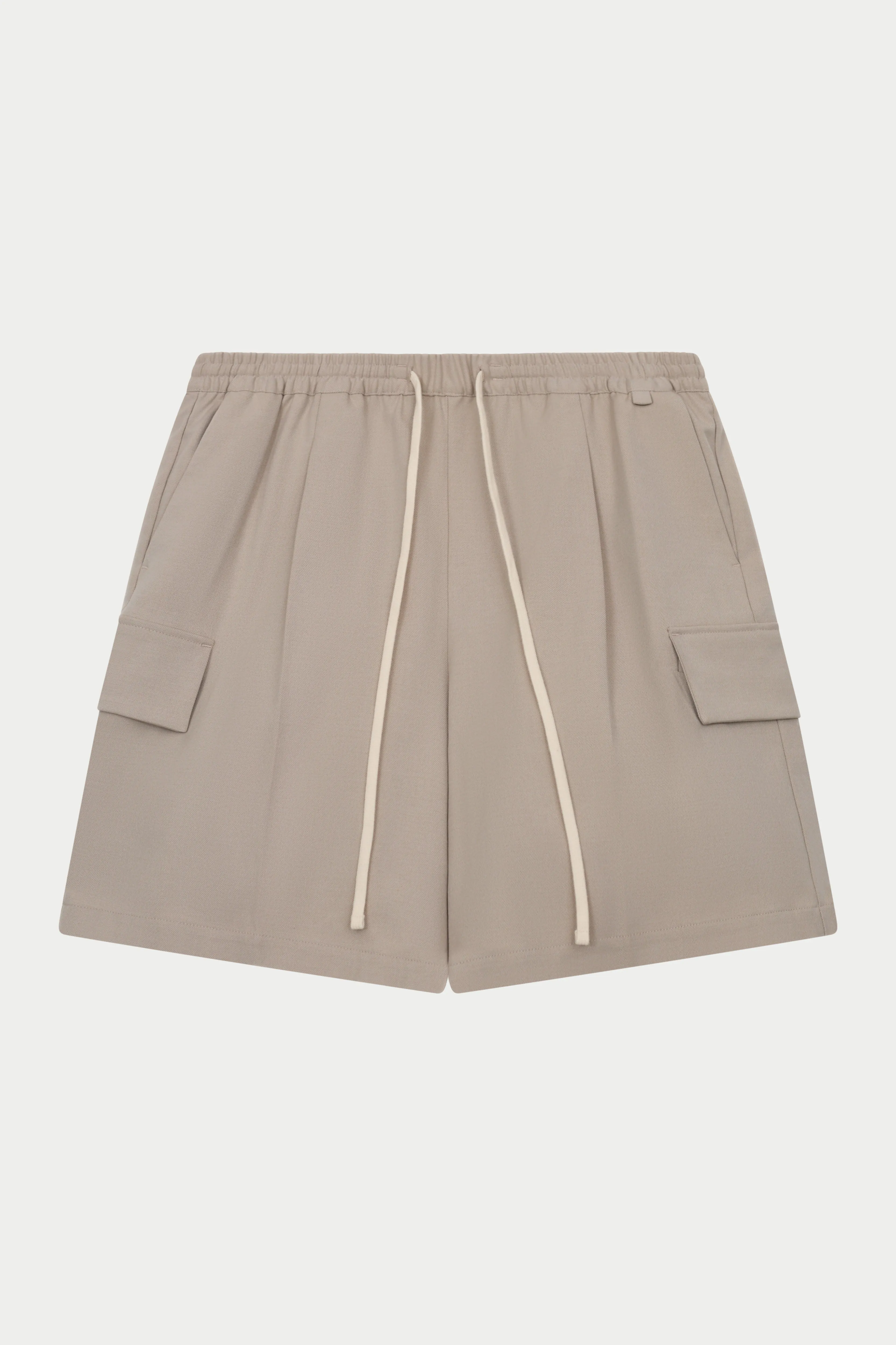 WIDE LEG SIDE POCKET SHORTS - BEIGE sold by The Couture Club