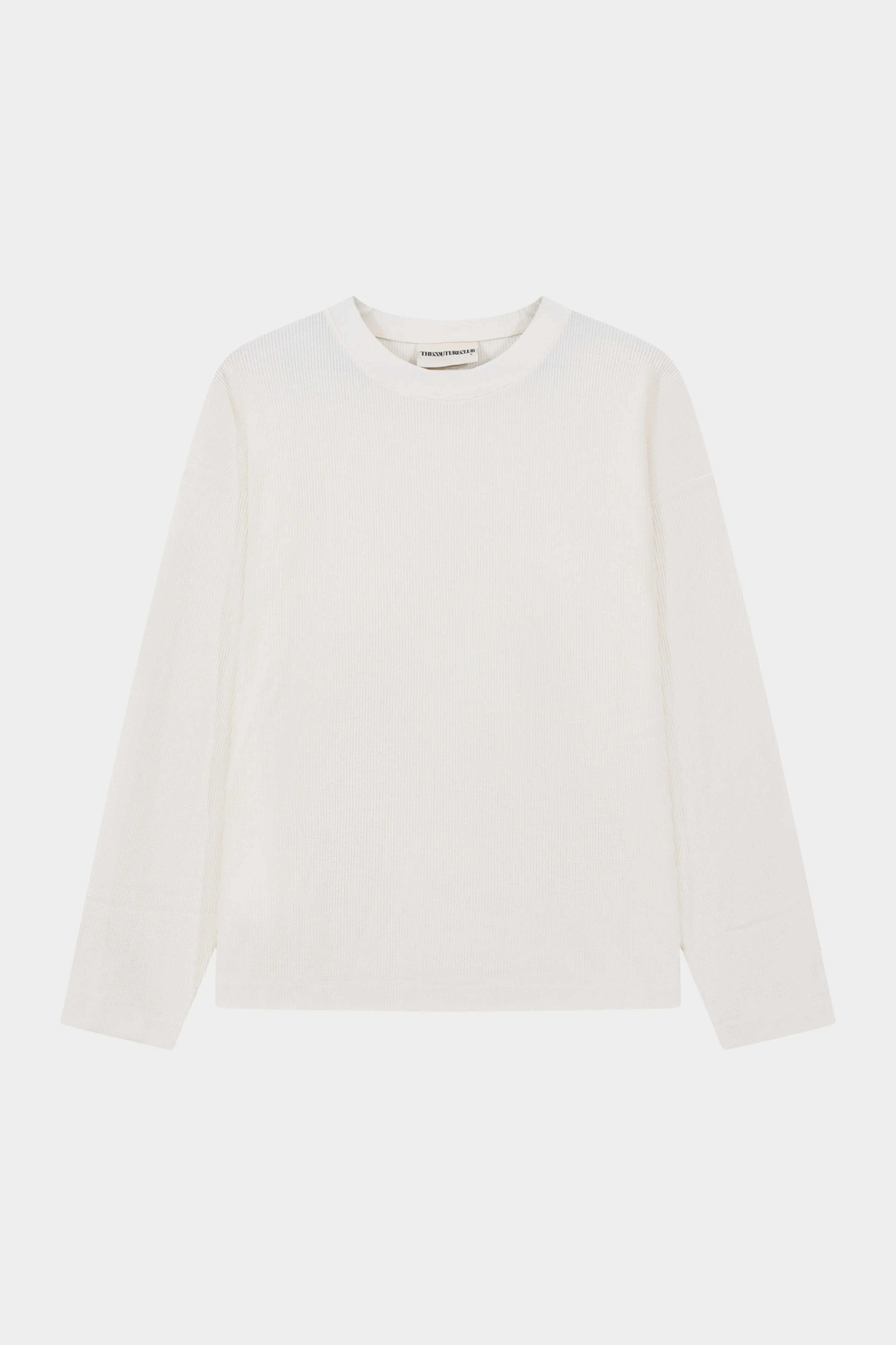 WAFFLE LONG SLEEVE T-SHIRT - OFF WHITE sold by The Couture Club