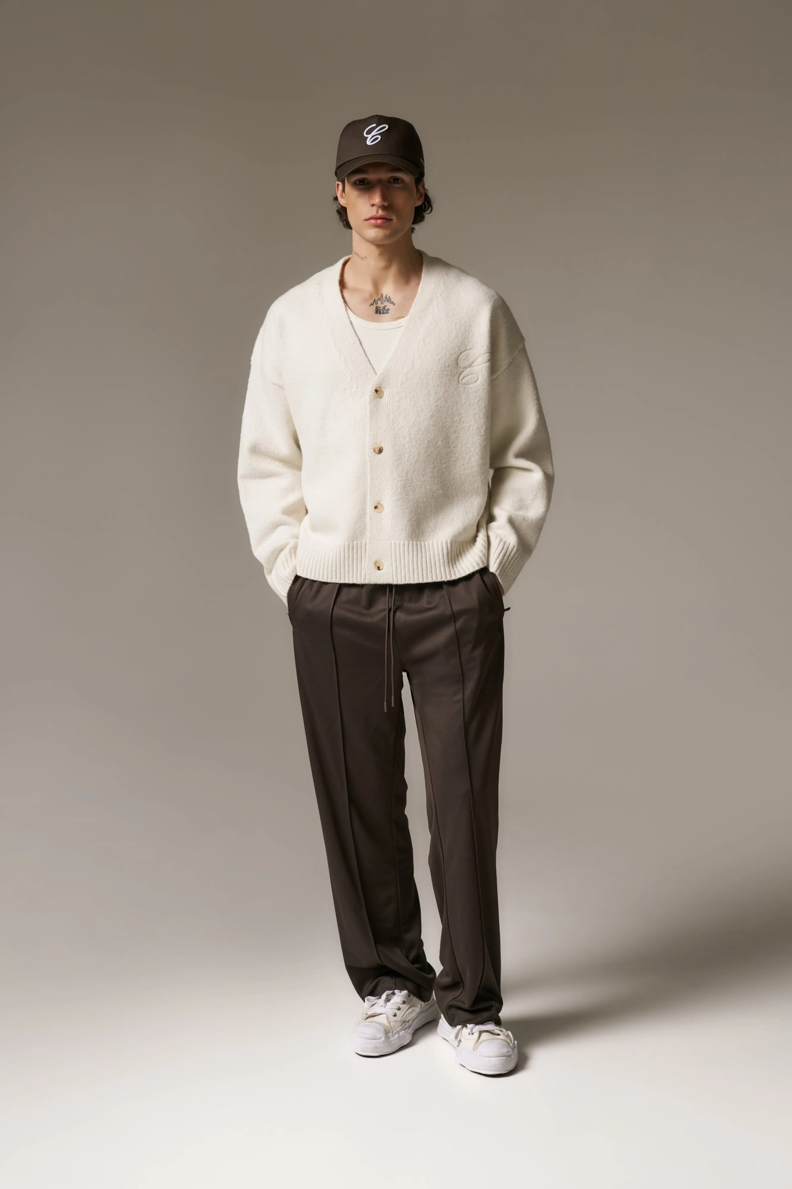 TAPE MESH JOGGER - BROWN sold by The Couture Club product image thumbnail 3