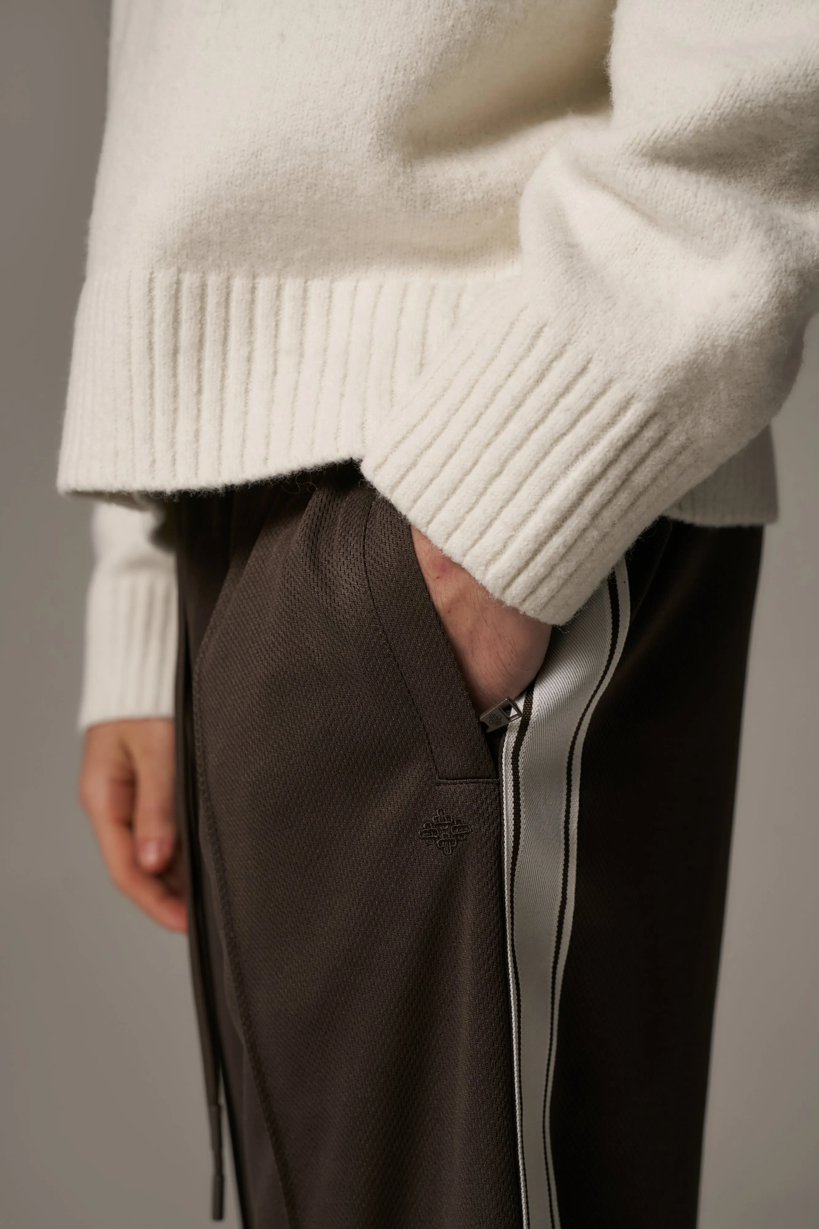 TAPE MESH JOGGER - BROWN sold by The Couture Club product image thumbnail 5