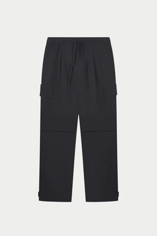 TECHNICAL WIDE LEG TROUSERS - BLACK sold by The Couture Club