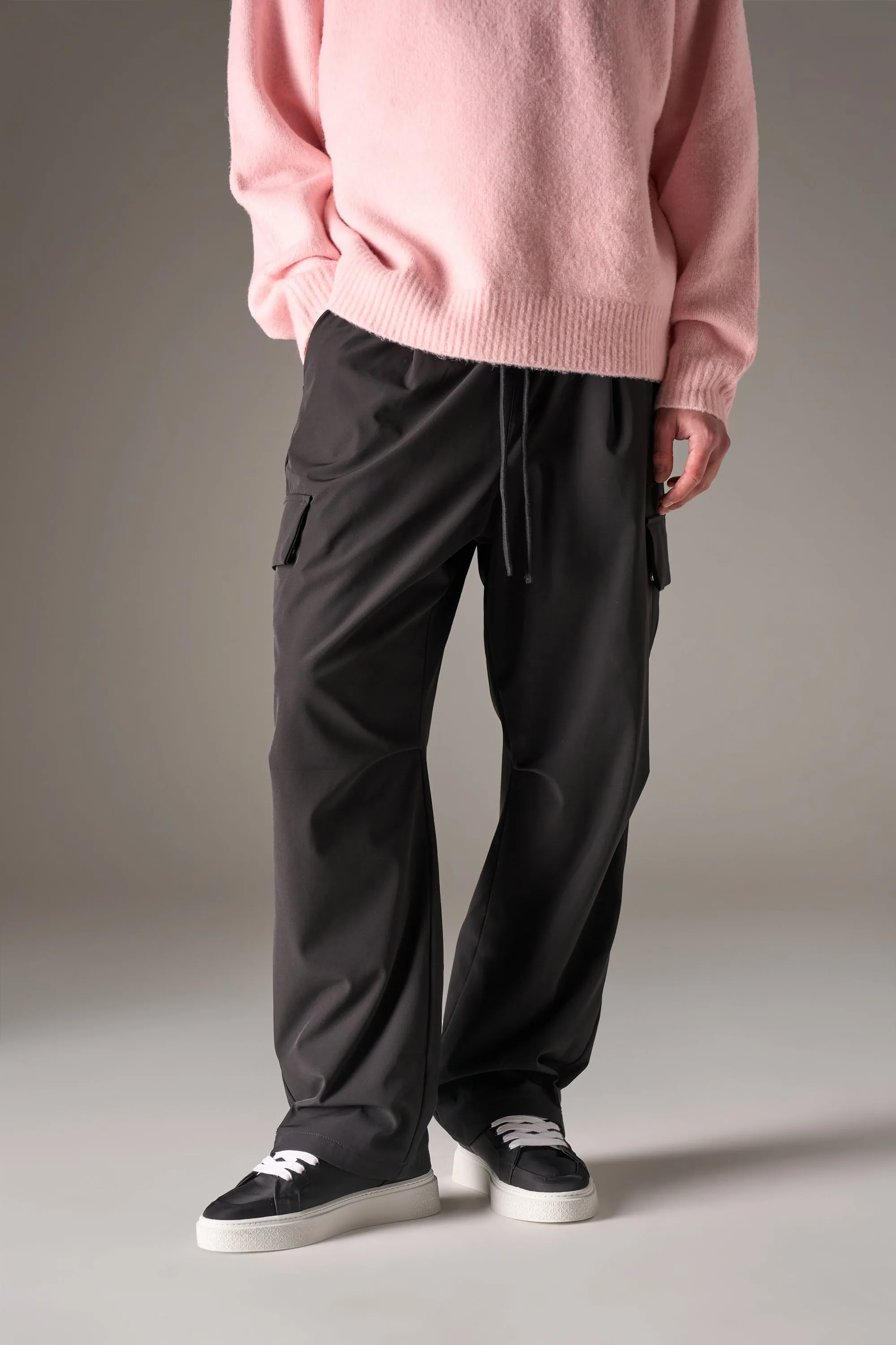 TECHNICAL WIDE LEG TROUSERS - BLACK sold by The Couture Club product image thumbnail 4