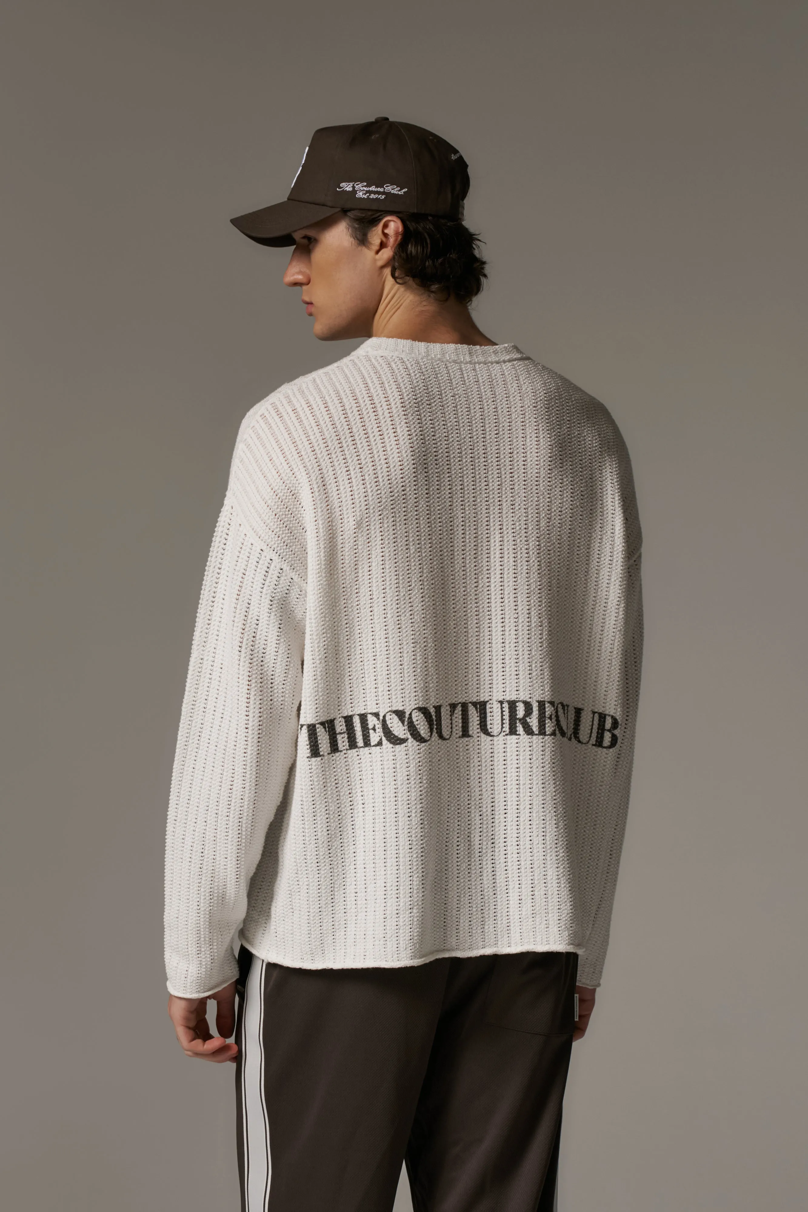 COPYRIGHT CROCHET LONG SLEEVE T-SHIRT - WHITE sold by The Couture Club product image thumbnail 2