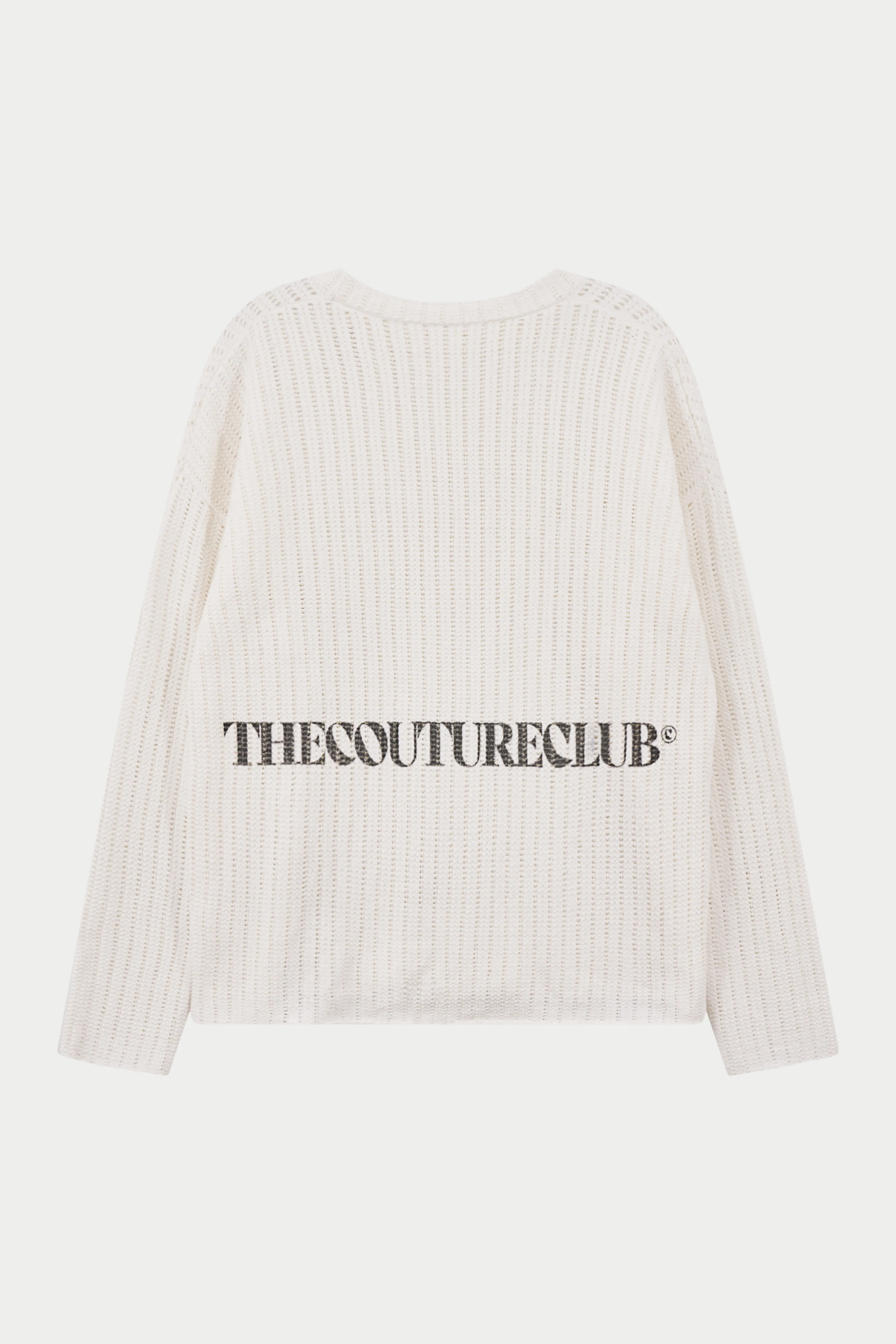 COPYRIGHT CROCHET LONG SLEEVE T-SHIRT - WHITE sold by The Couture Club