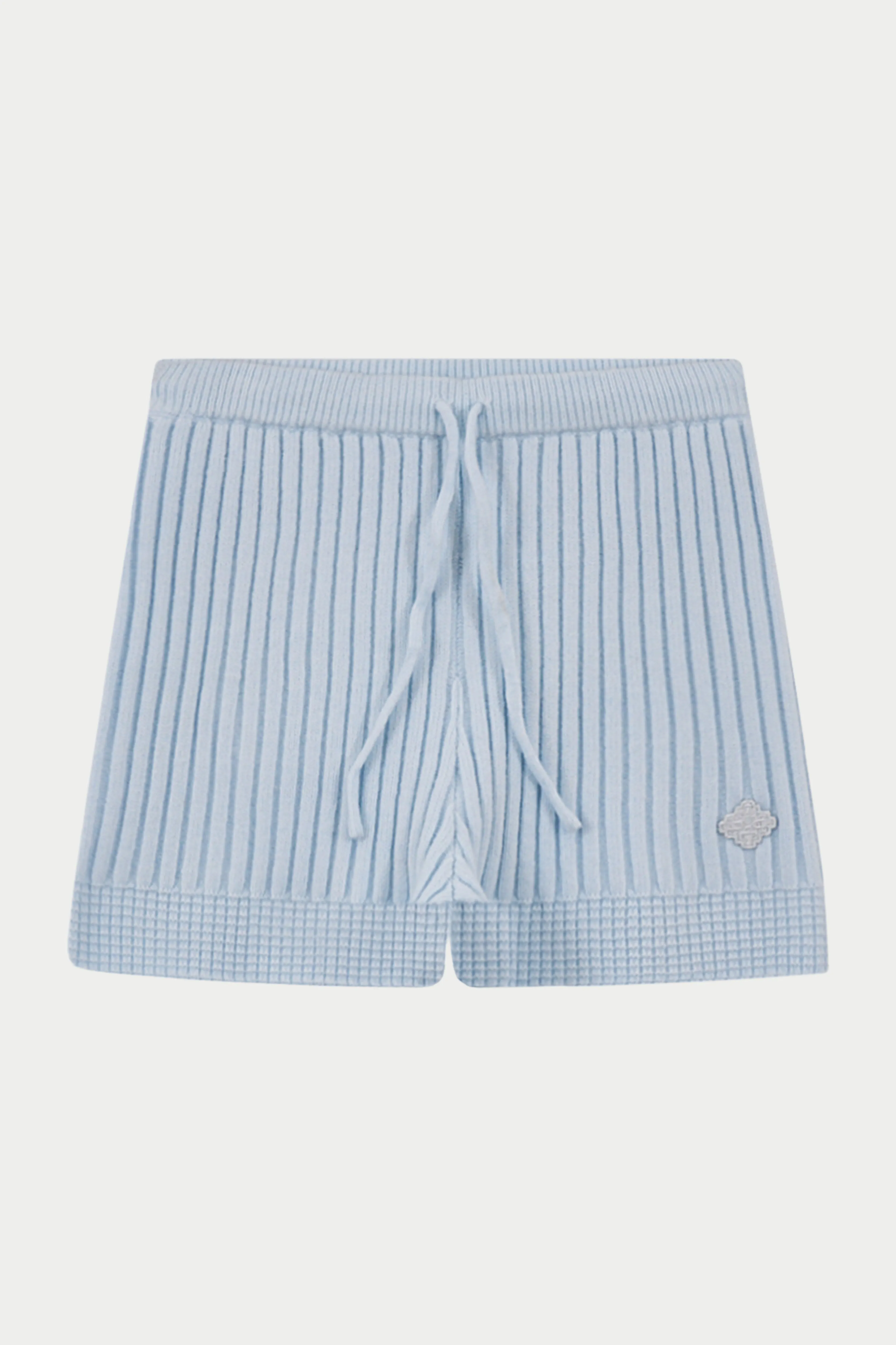 CONTRAST KNIT MINI SHORTS - LIGHT BLUE sold by The Couture Club