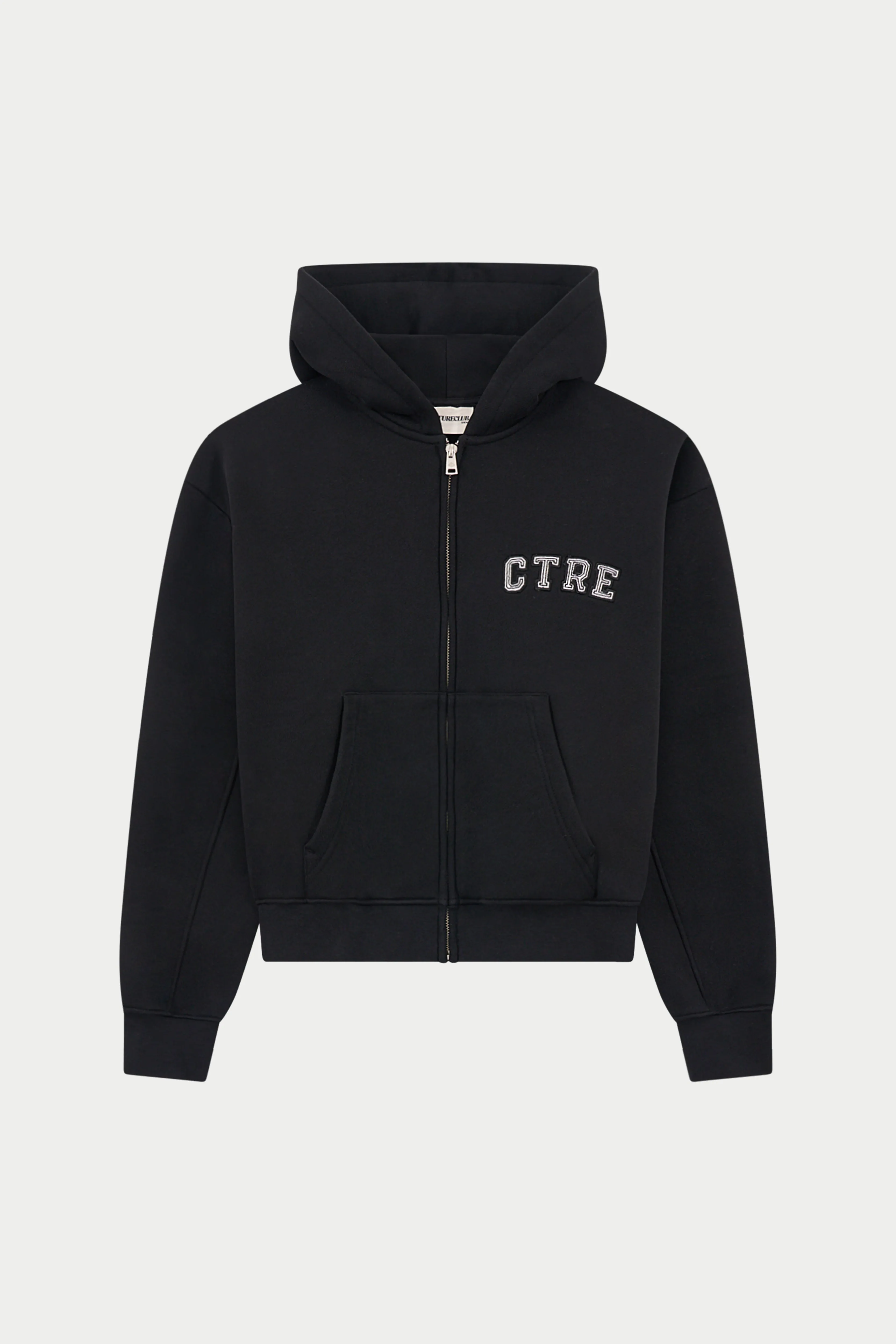 CTRE ZIP THROUGH RELAXED HOODIE - BLACK sold by The Couture Club