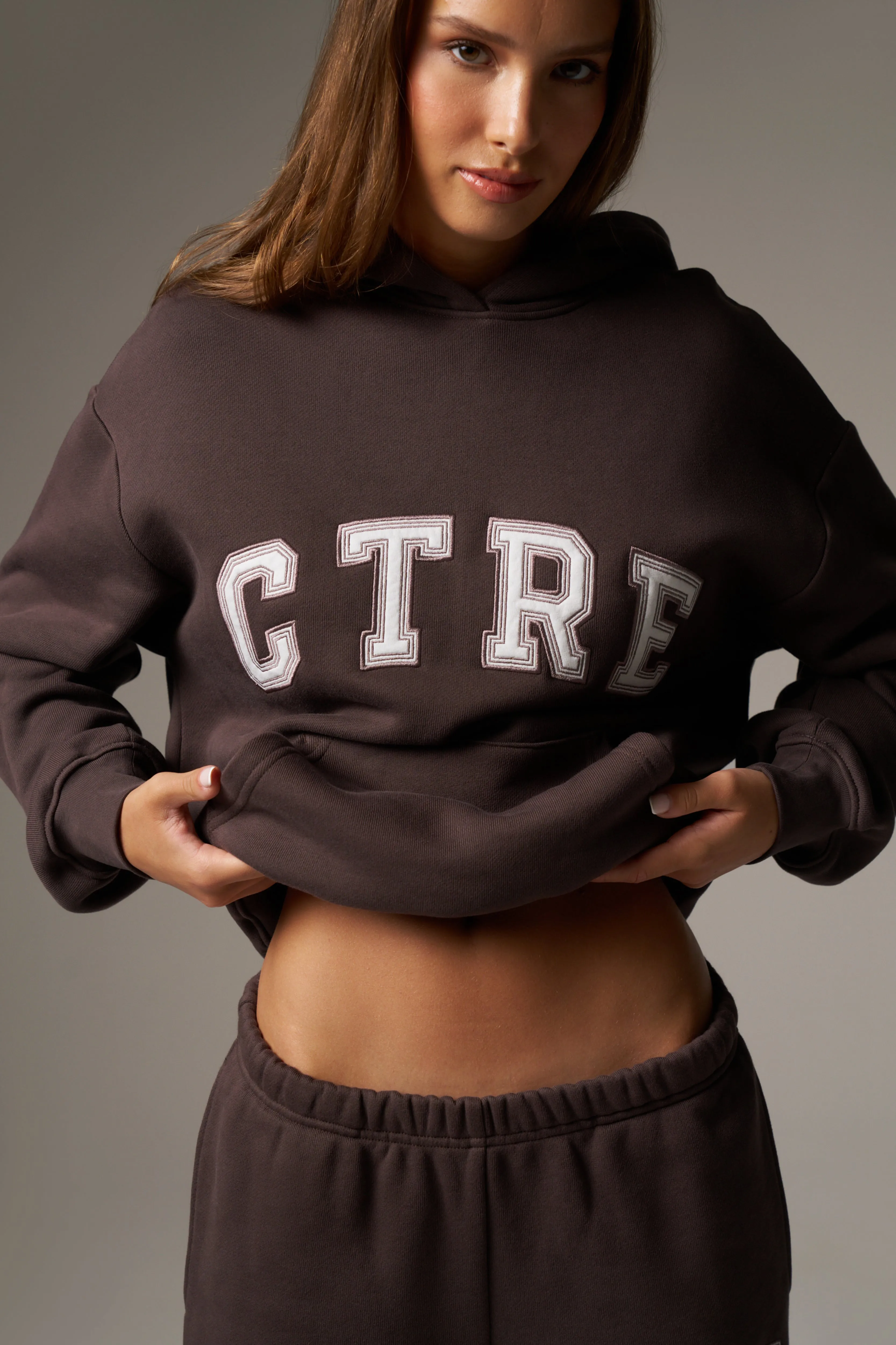 CTRE RELAXED HOODIE - BROWN sold by The Couture Club product image thumbnail 4