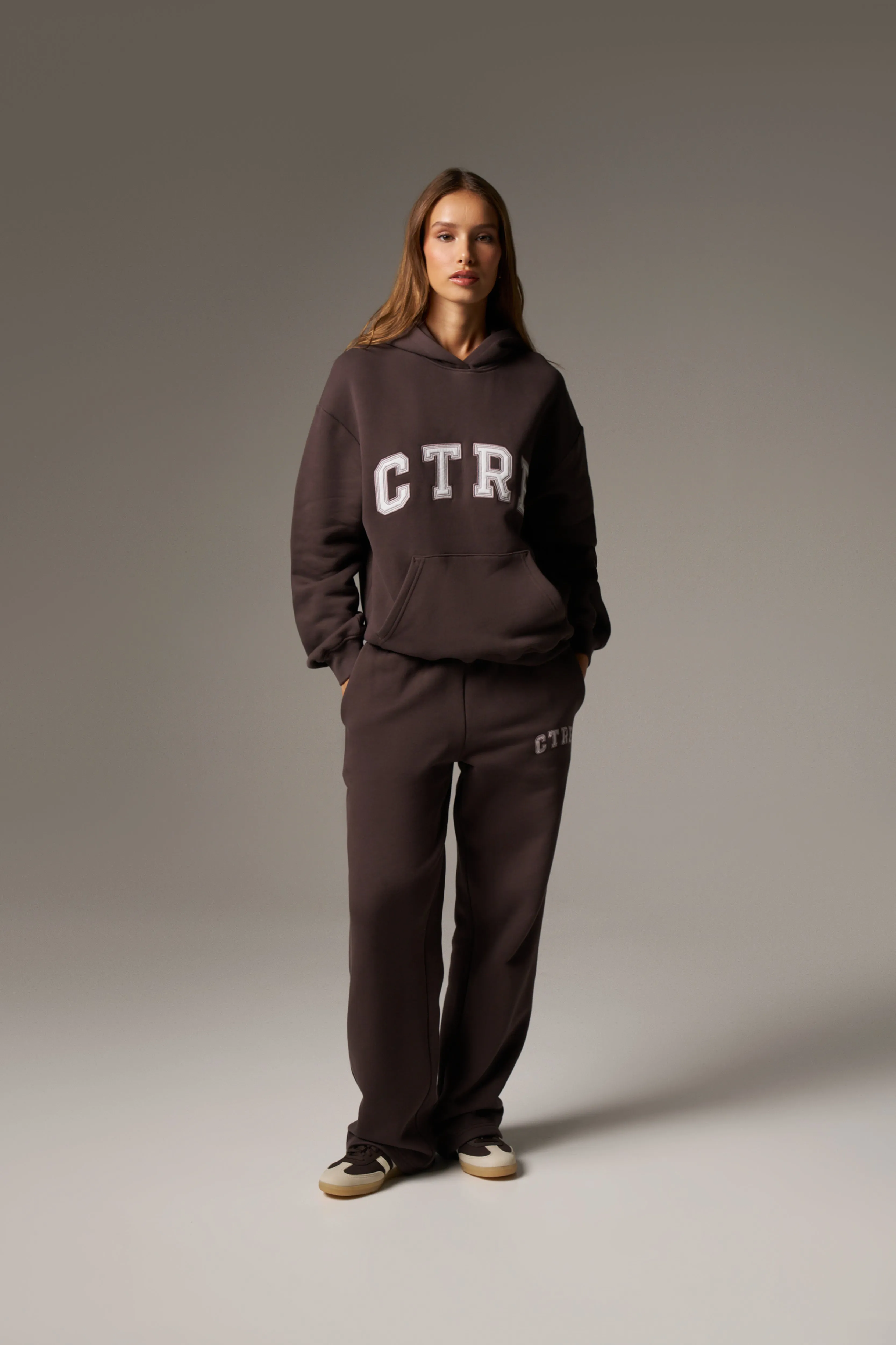 CTRE RELAXED HOODIE - BROWN sold by The Couture Club product image thumbnail 3