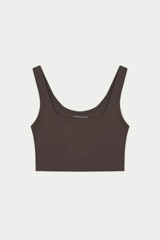 SCULPTING STRETCH EMBLEM SPORTS BRA - CHOCOLATE sold by The Couture Club