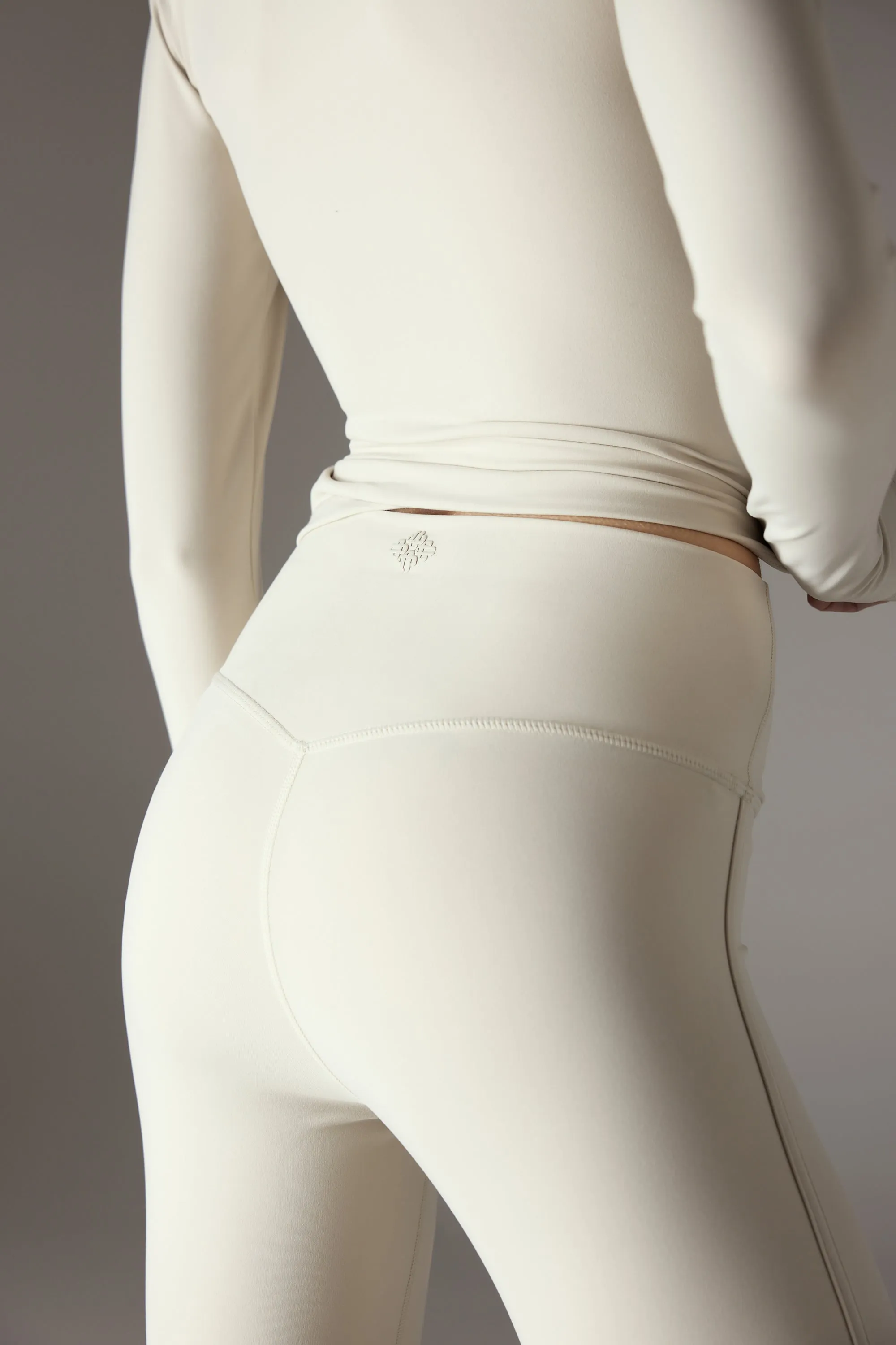 SCULPTING STRETCH CROSSOVER WAISTBAND LEGGINGS - BONE sold by The Couture Club product image thumbnail 5