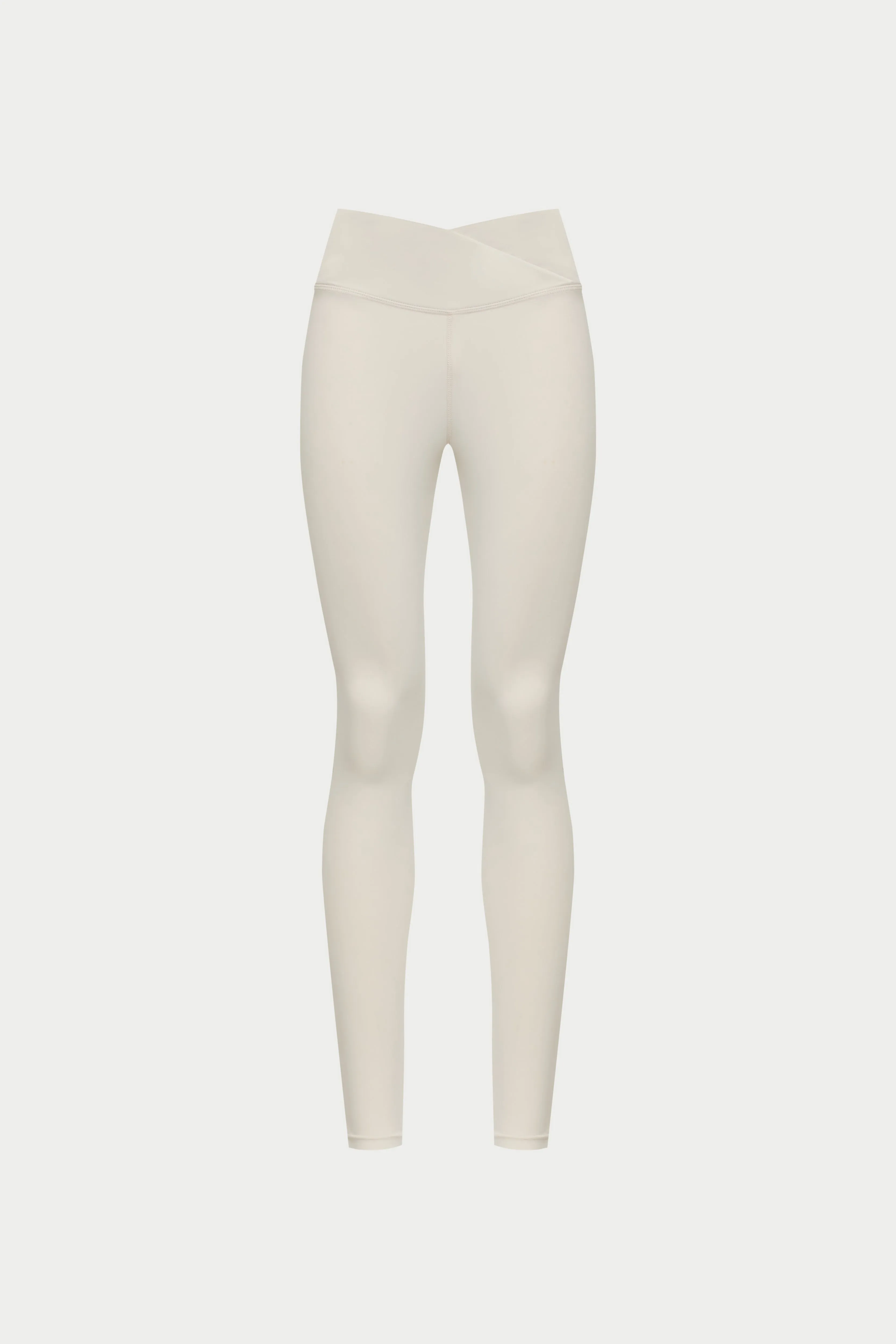 SCULPTING STRETCH CROSSOVER WAISTBAND LEGGINGS - BONE sold by The Couture Club