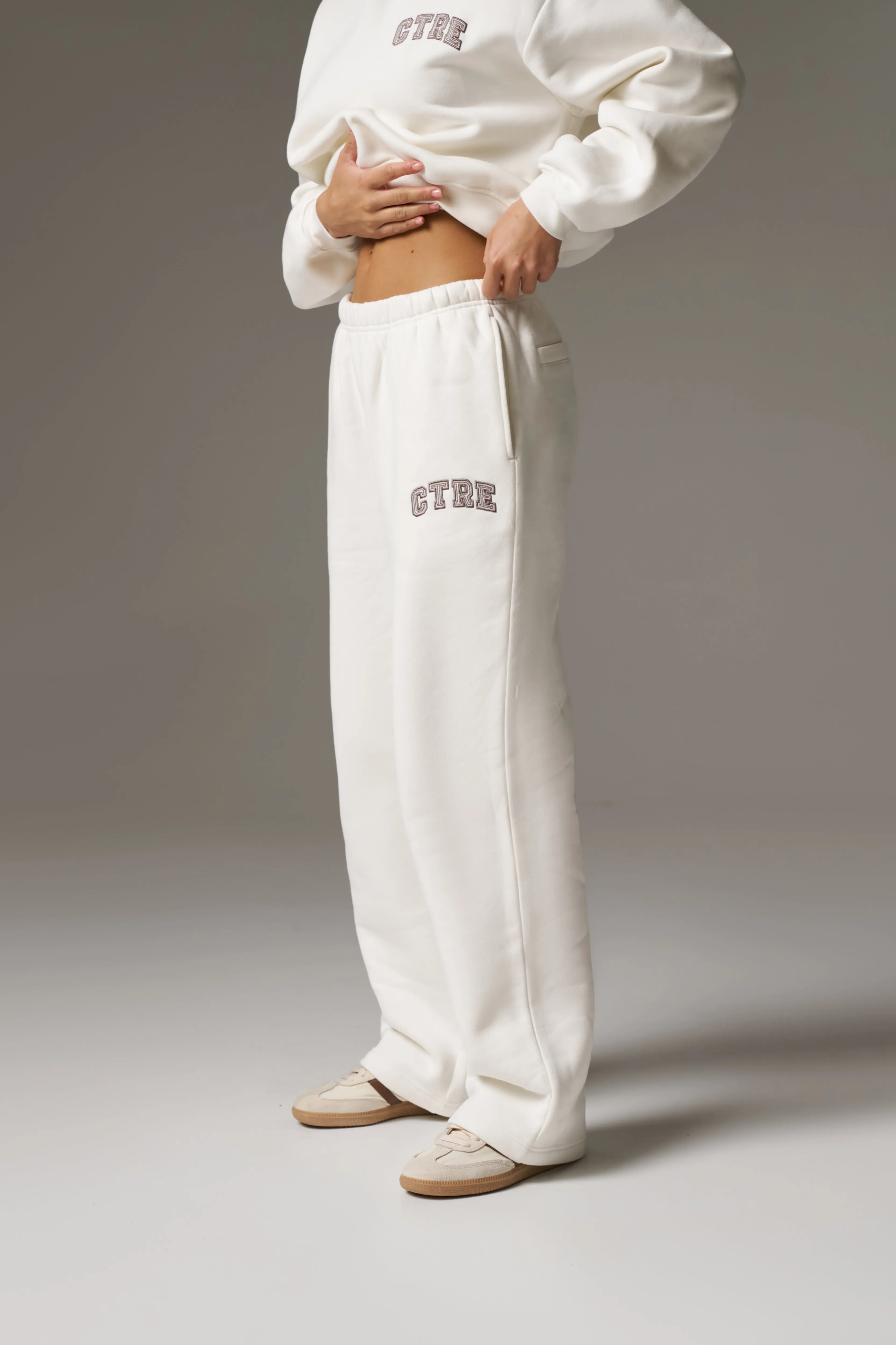 CTRE STRAIGHT LEG JOGGERS - OFF WHITE sold by The Couture Club product image thumbnail 2