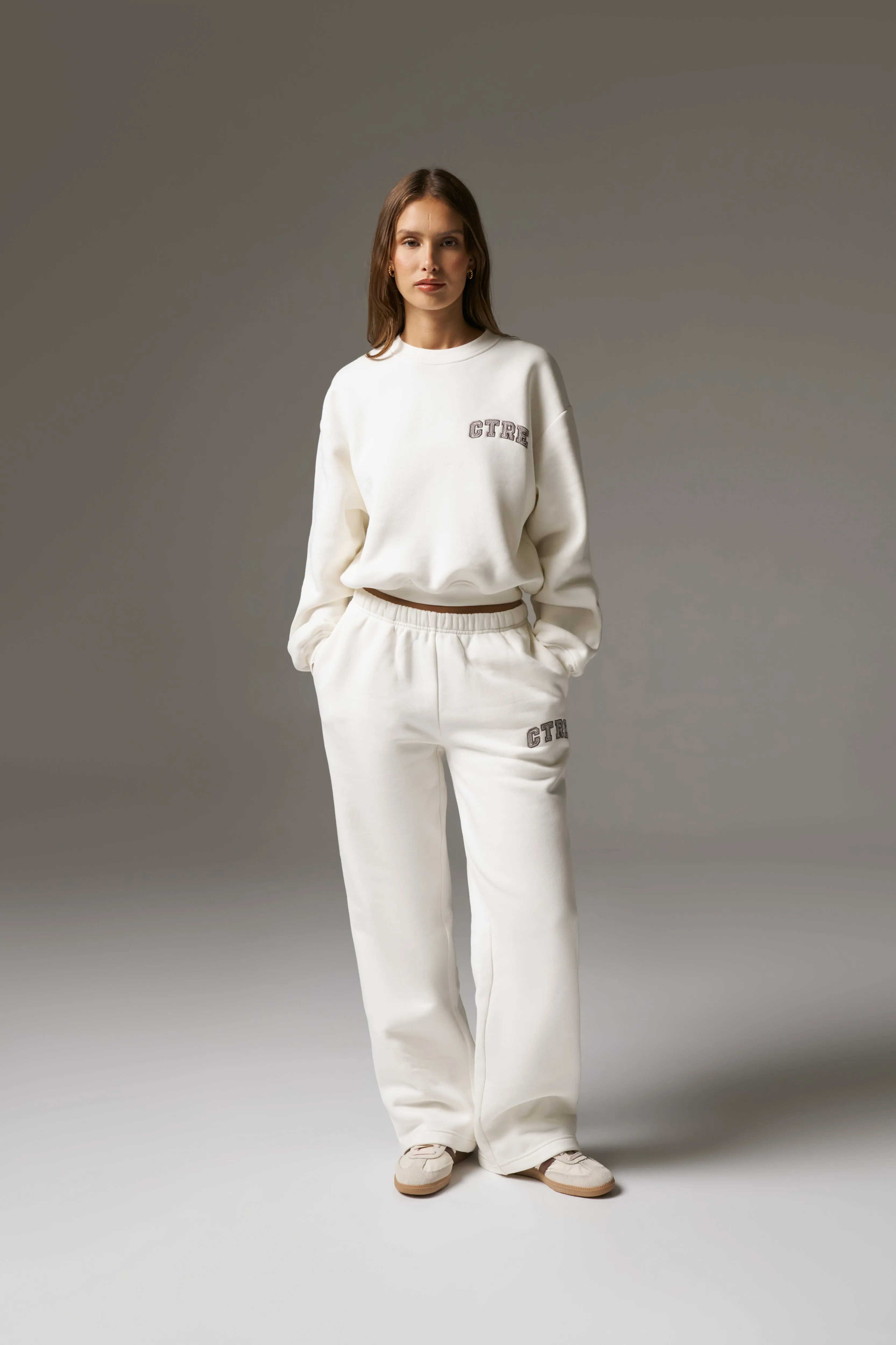 CTRE STRAIGHT LEG JOGGERS - OFF WHITE sold by The Couture Club