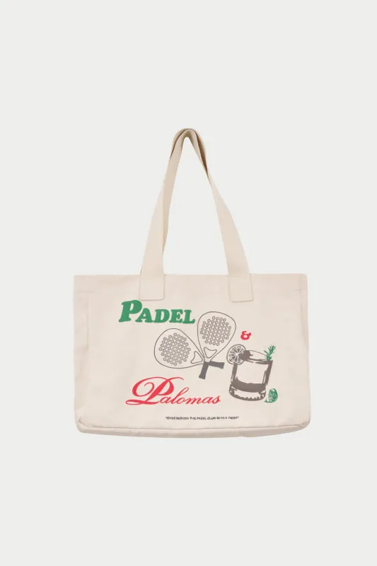 PADEL & PALOMAS LARGE TOTE BAG - OFF WHITE sold by The Couture Club