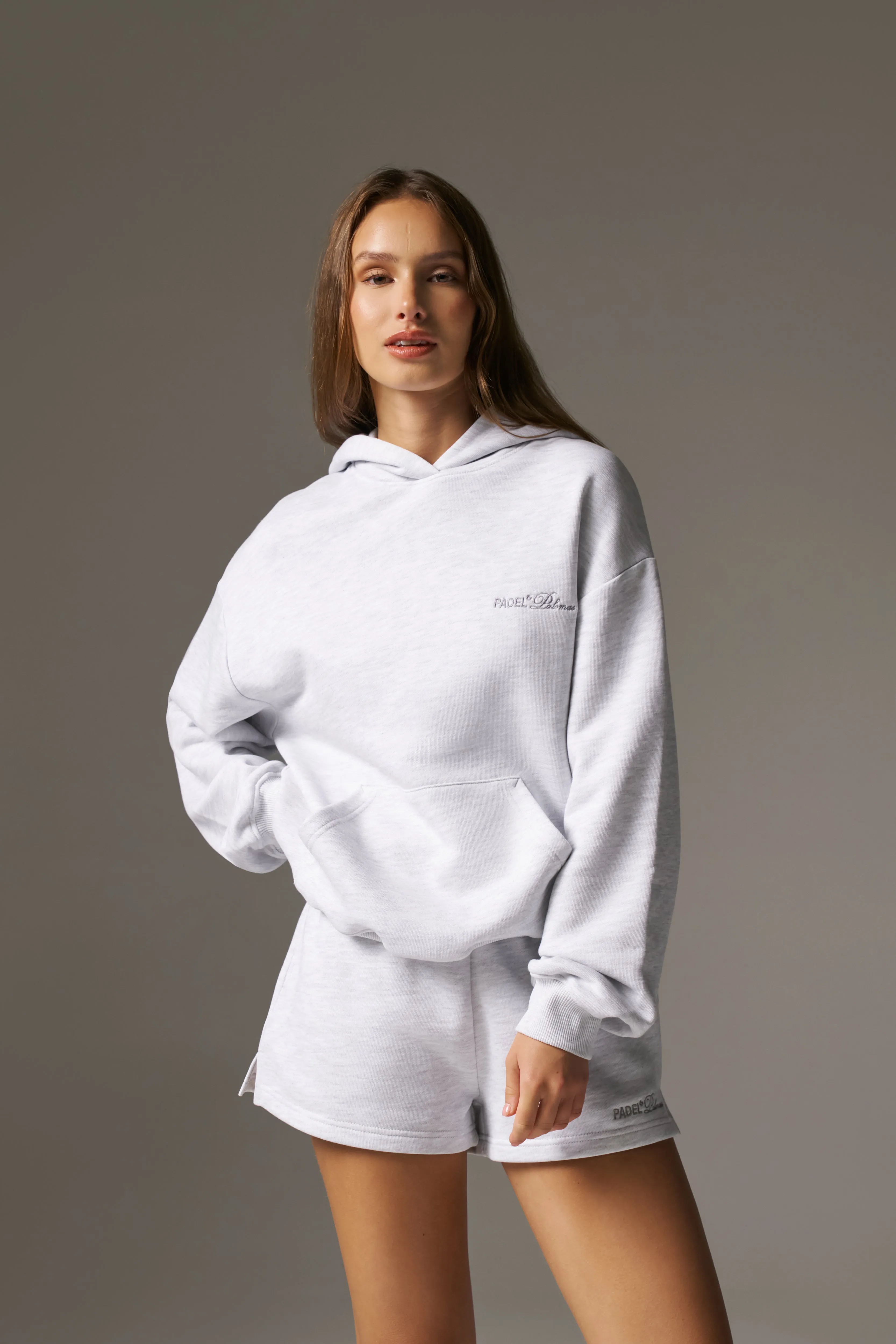 PADEL & PALOMAS OVERSIZED HOODIE - GREY MARL sold by The Couture Club product image thumbnail 4