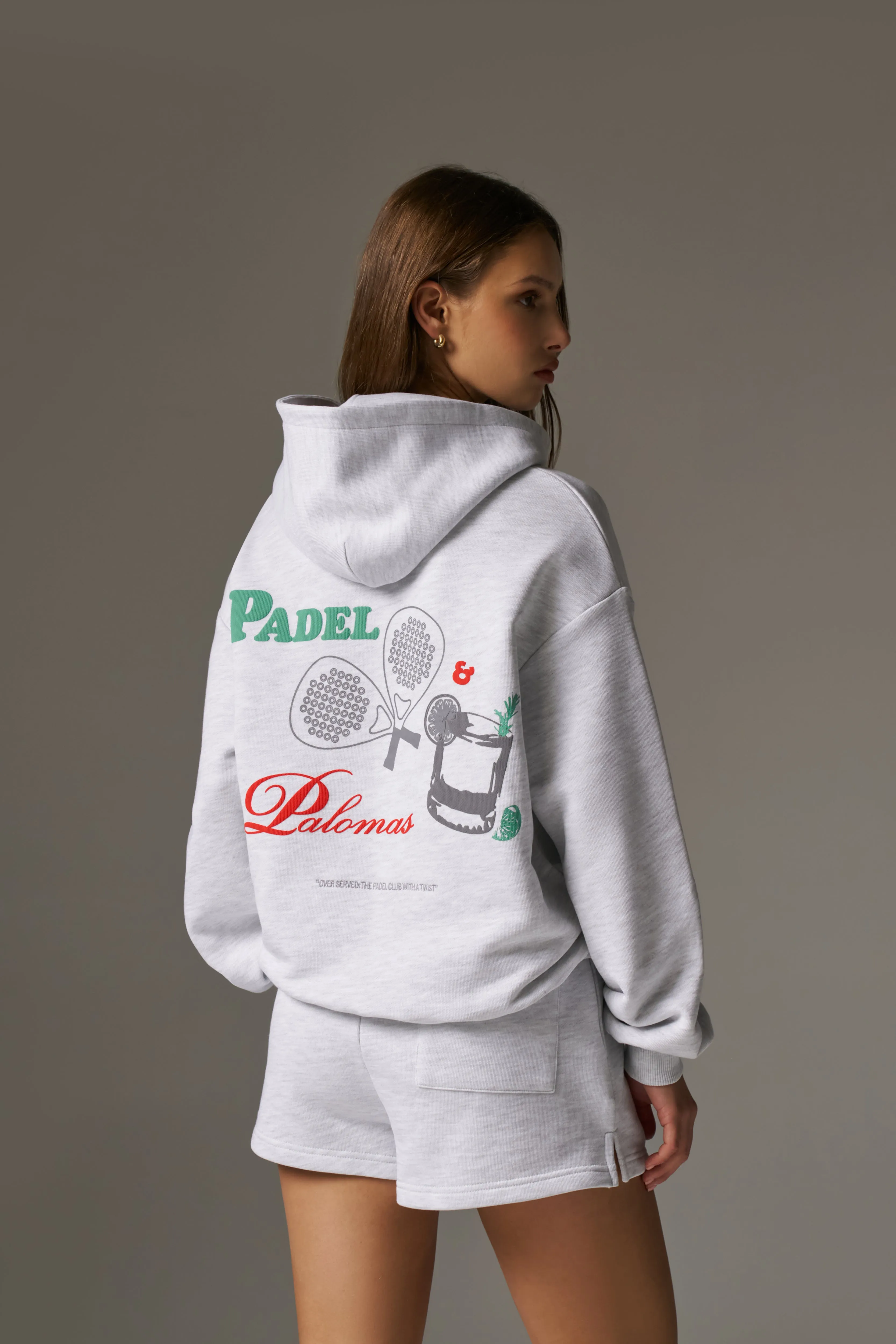 PADEL & PALOMAS OVERSIZED HOODIE - GREY MARL sold by The Couture Club product image thumbnail 2