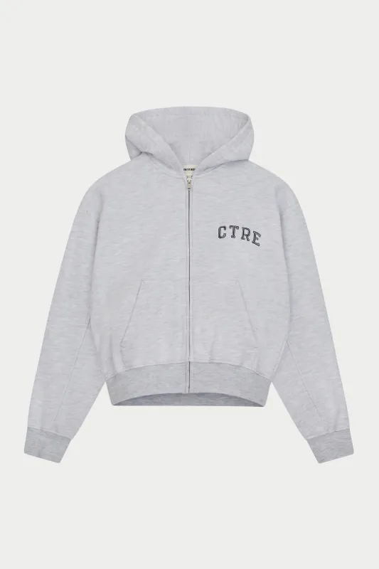 CTRE ZIP THROUGH RELAXED HOODIE - GREY MARL sold by The Couture Club