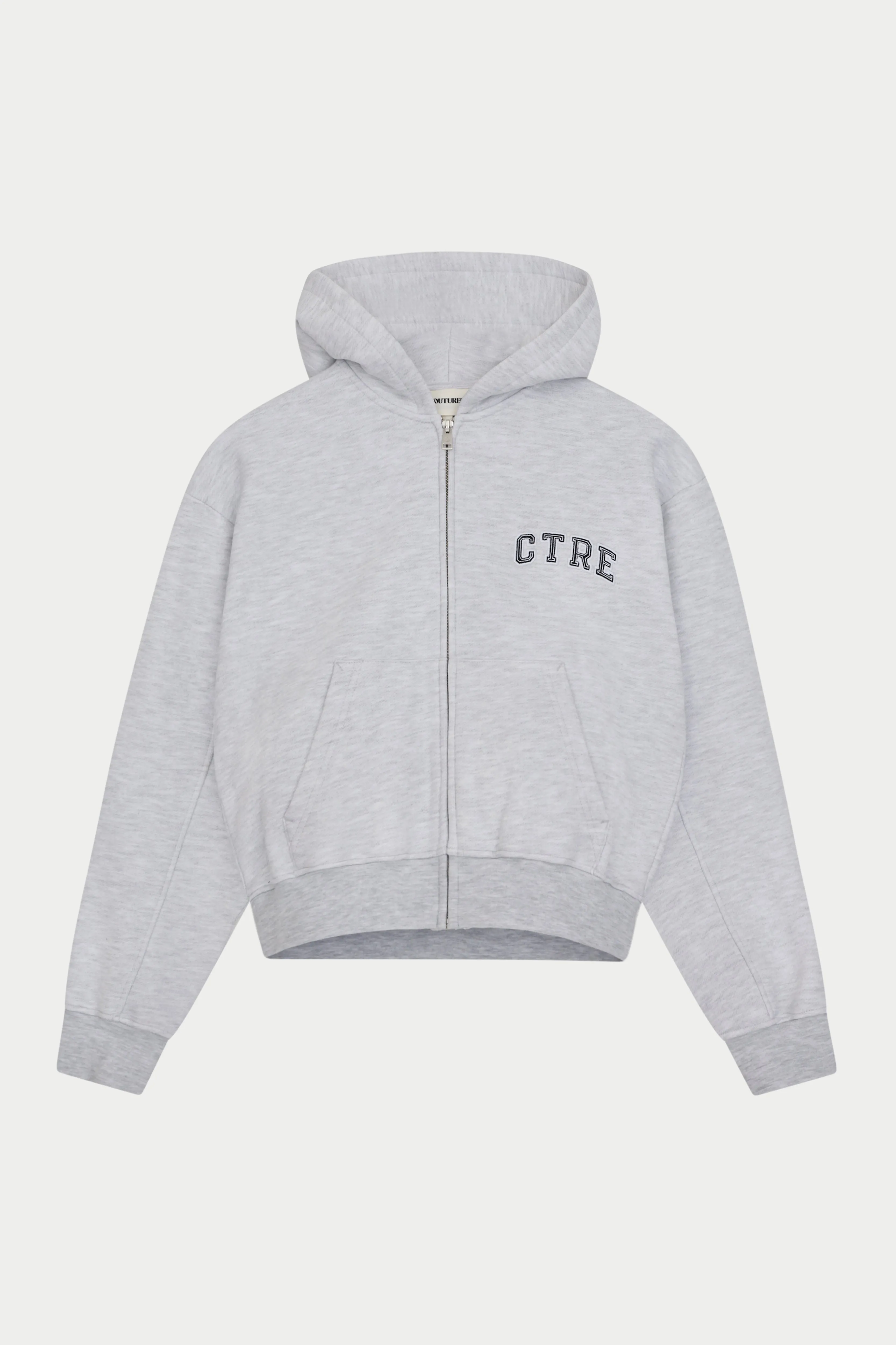 CTRE ZIP THROUGH RELAXED HOODIE - GREY MARL sold by The Couture Club