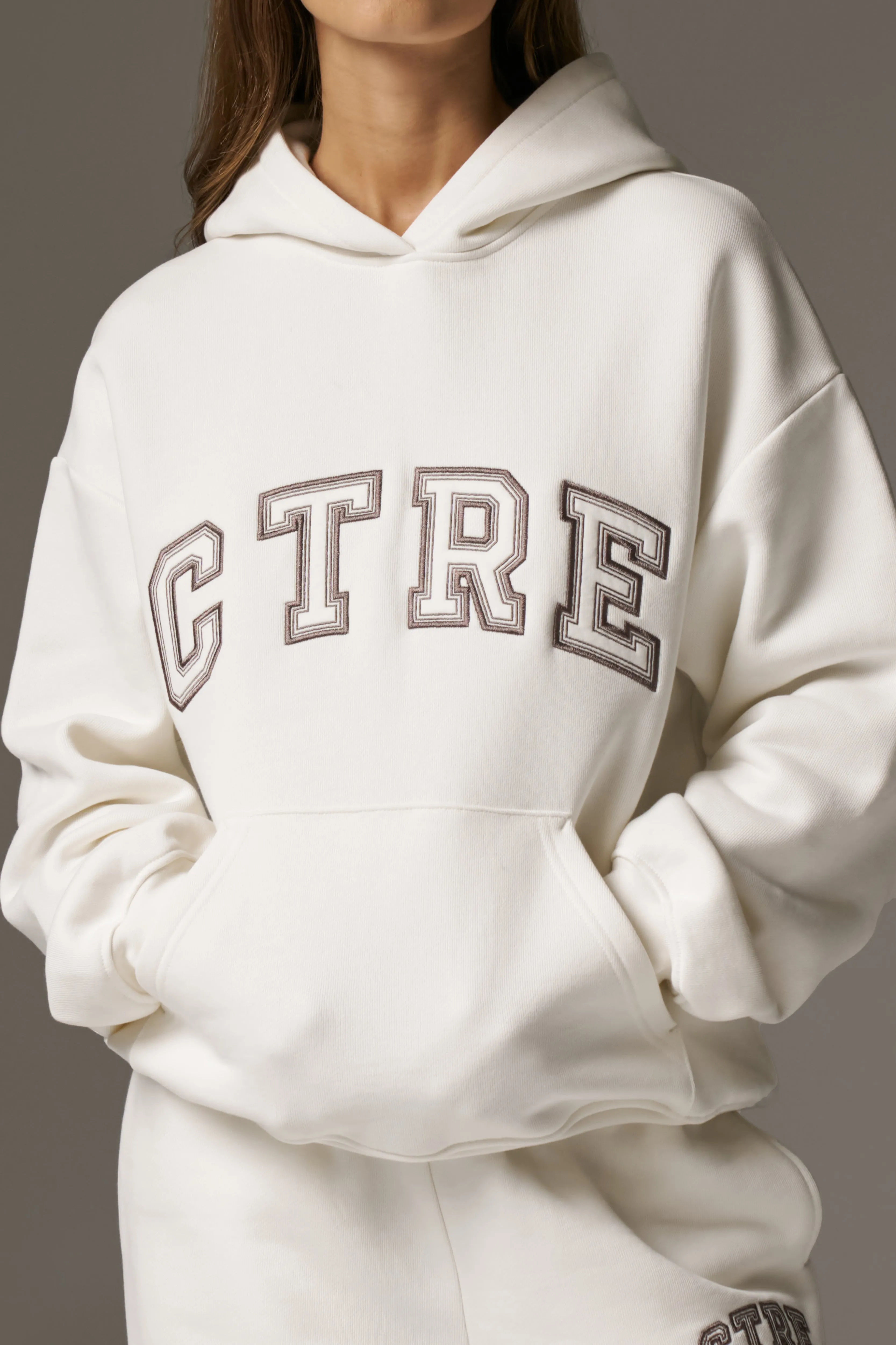 CTRE RELAXED HOODIE - OFF WHITE sold by The Couture Club product image thumbnail 4