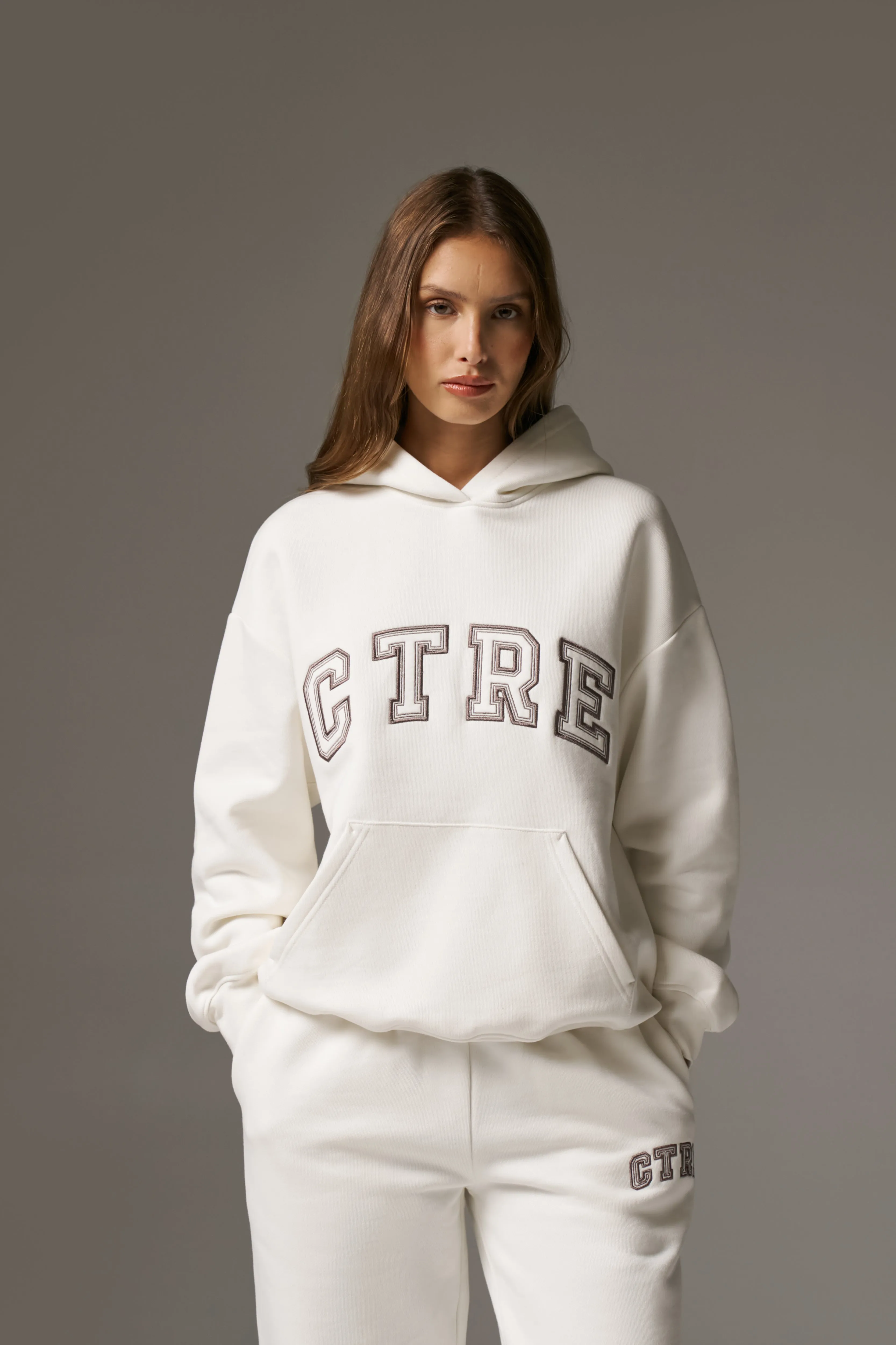 CTRE RELAXED HOODIE - OFF WHITE sold by The Couture Club product image thumbnail 2