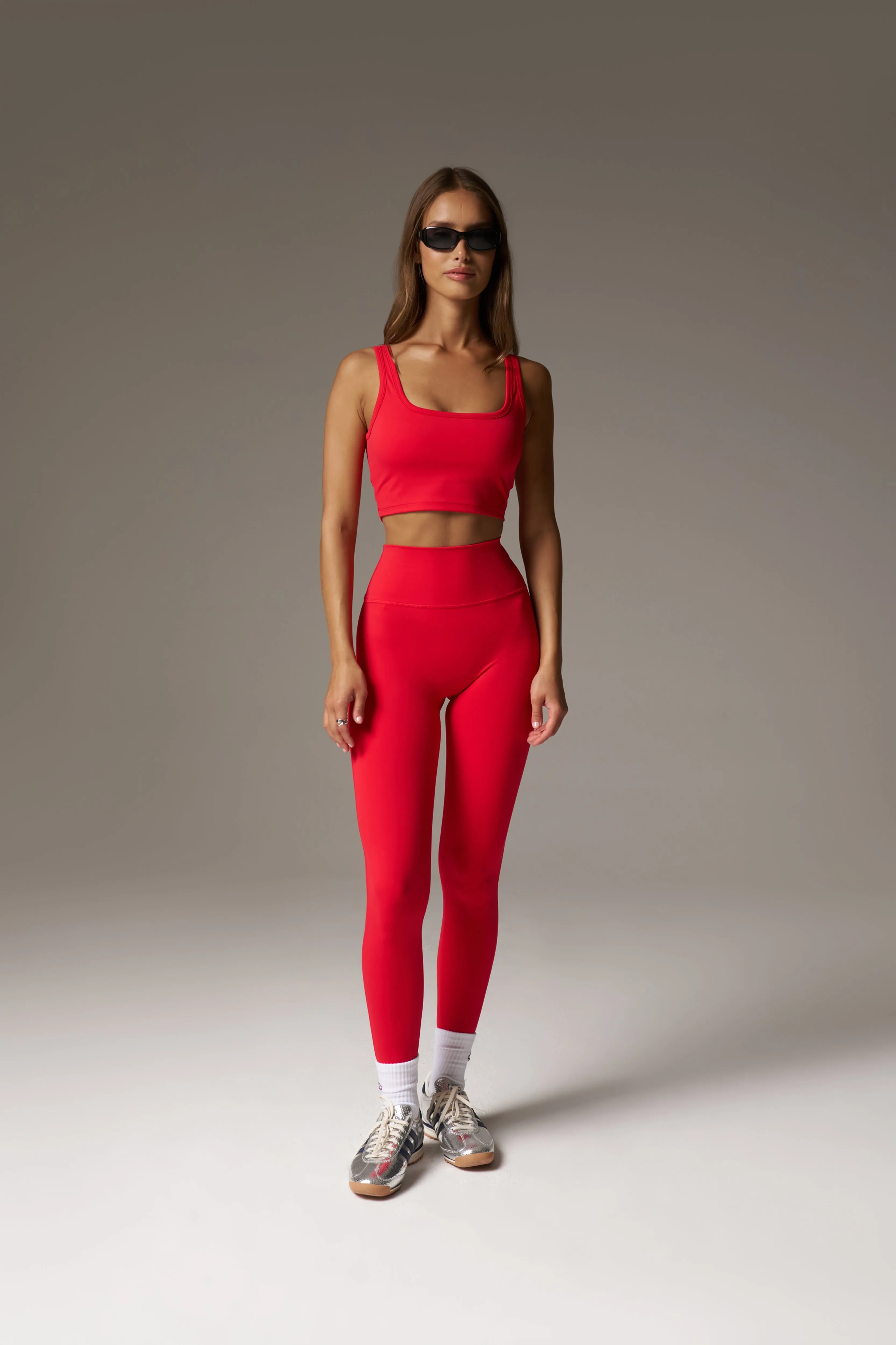 SCULPTING STRETCH EMBLEM SPORTS BRA - RED sold by The Couture Club product image thumbnail 3