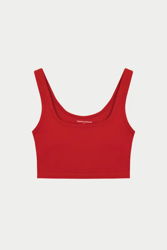 SCULPTING STRETCH EMBLEM SPORTS BRA - RED sold by The Couture Club