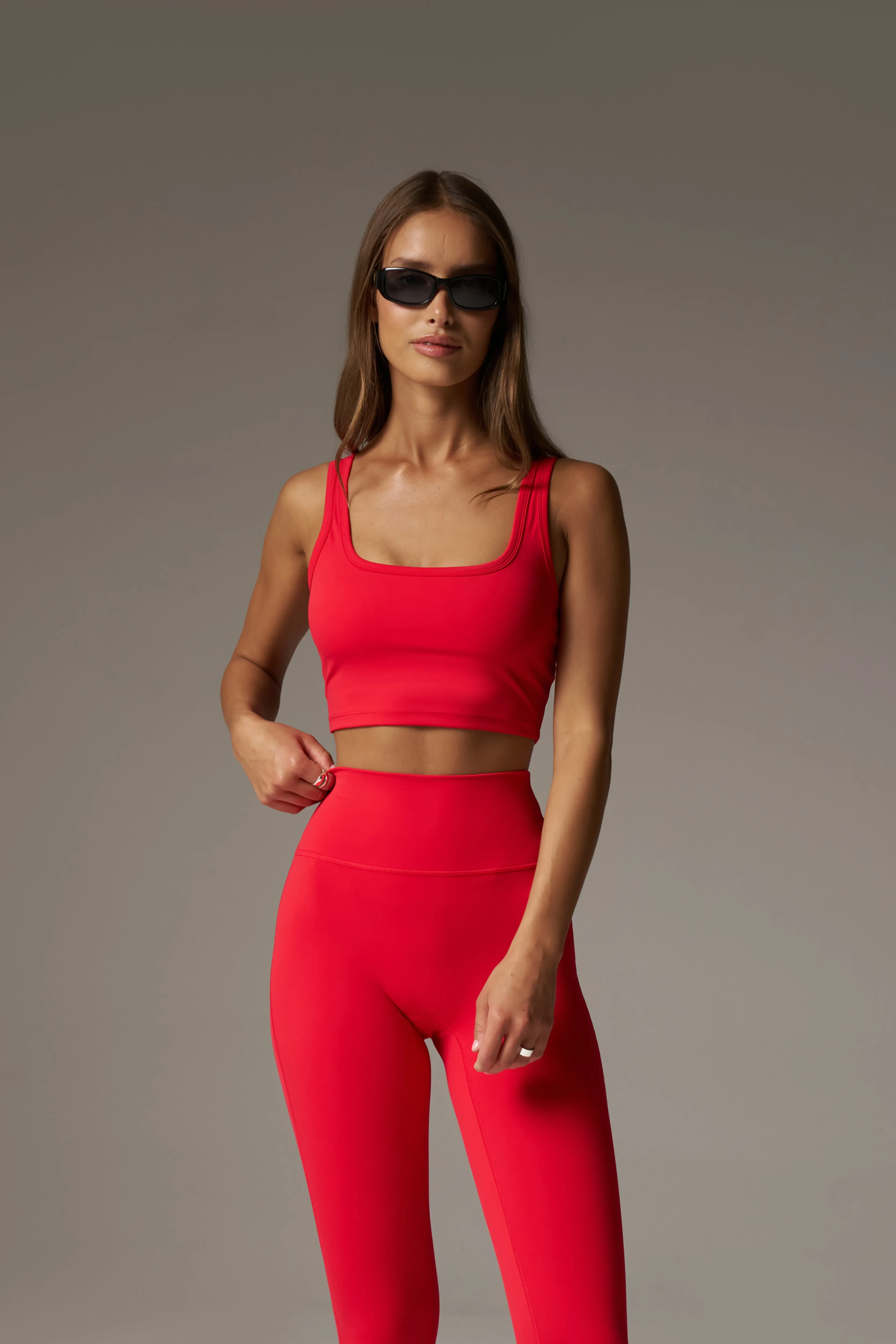 SCULPTING STRETCH EMBLEM SPORTS BRA - RED sold by The Couture Club product image thumbnail 2