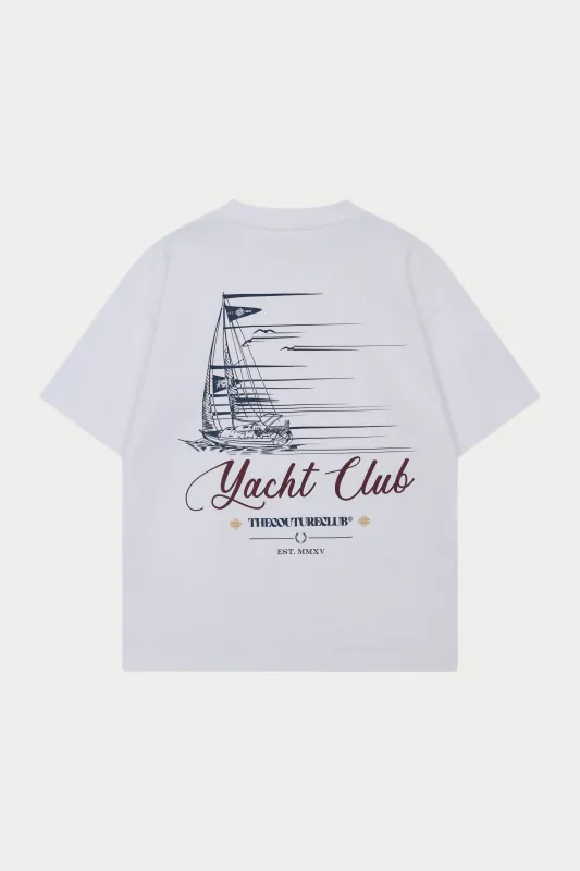 YACHT CLUB GRAPHIC T-SHIRT - WHITE sold by The Couture Club