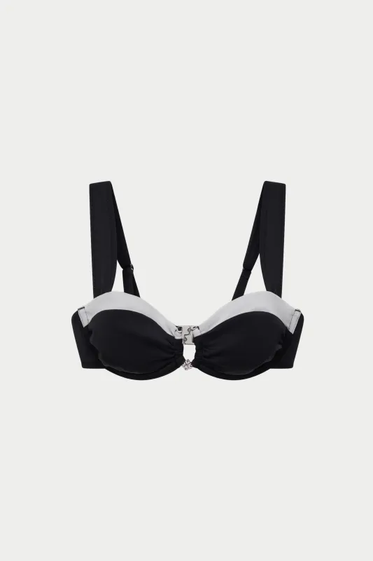 DOUBLE LAYER BALCONETTE BIKINI TOP - BLACK sold by The Couture Club
