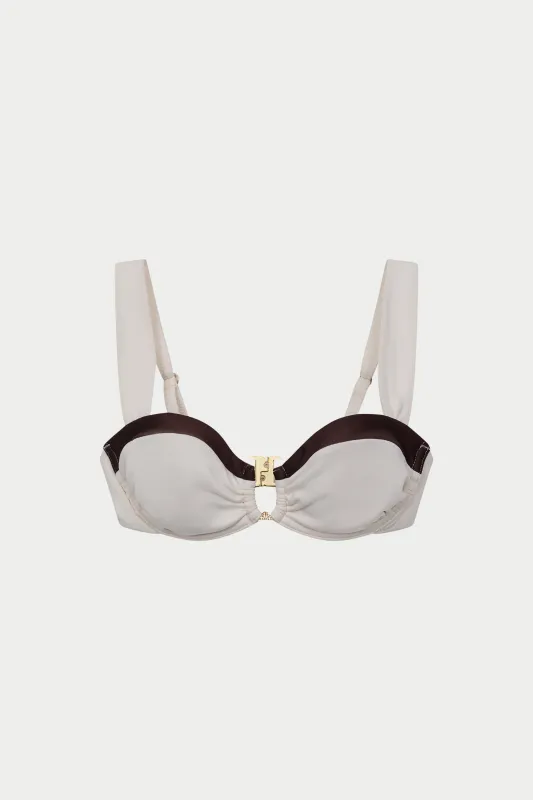DOUBLE LAYER BALCONETTE BIKINI TOP - CREAM made by The Couture Club