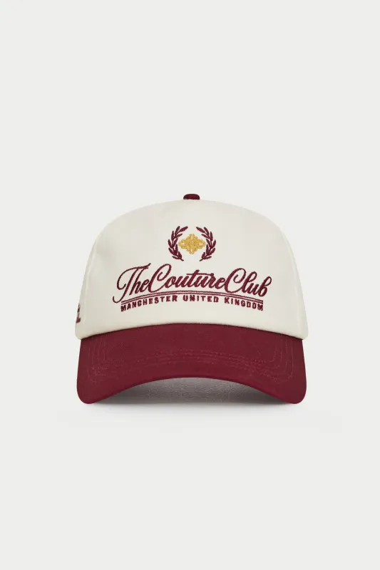 LAUREL EMBROIDERY CAP - BURGUNDY made by The Couture Club