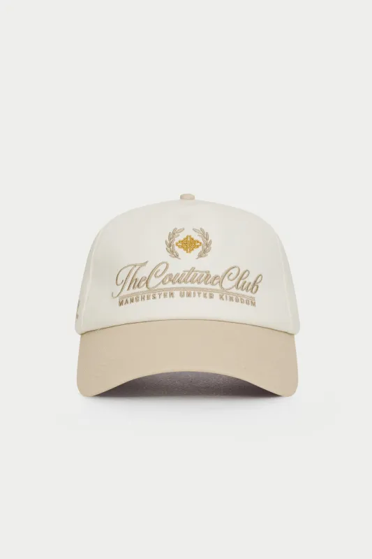 LAUREL EMBROIDERY CAP - BEIGE sold by The Couture Club