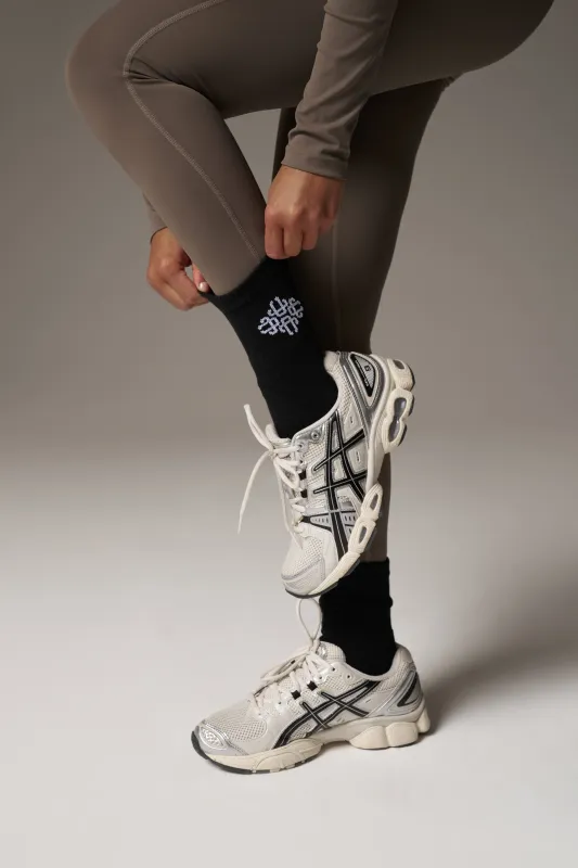 EMBLEM SPORT SOCK - BLACK sold by The Couture Club