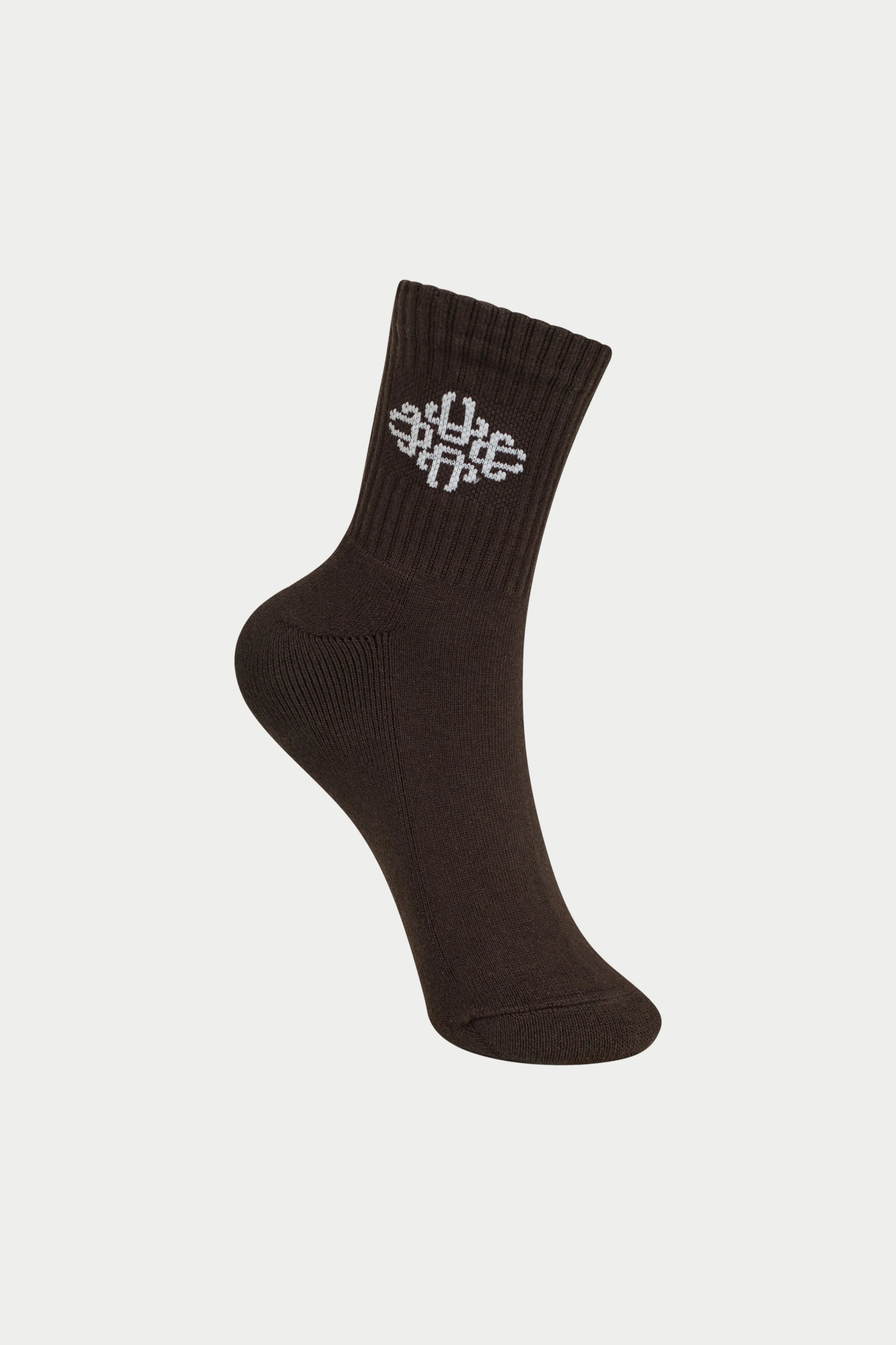 EMBLEM SPORT SOCK - CHOCOLATE sold by The Couture Club product image thumbnail 2
